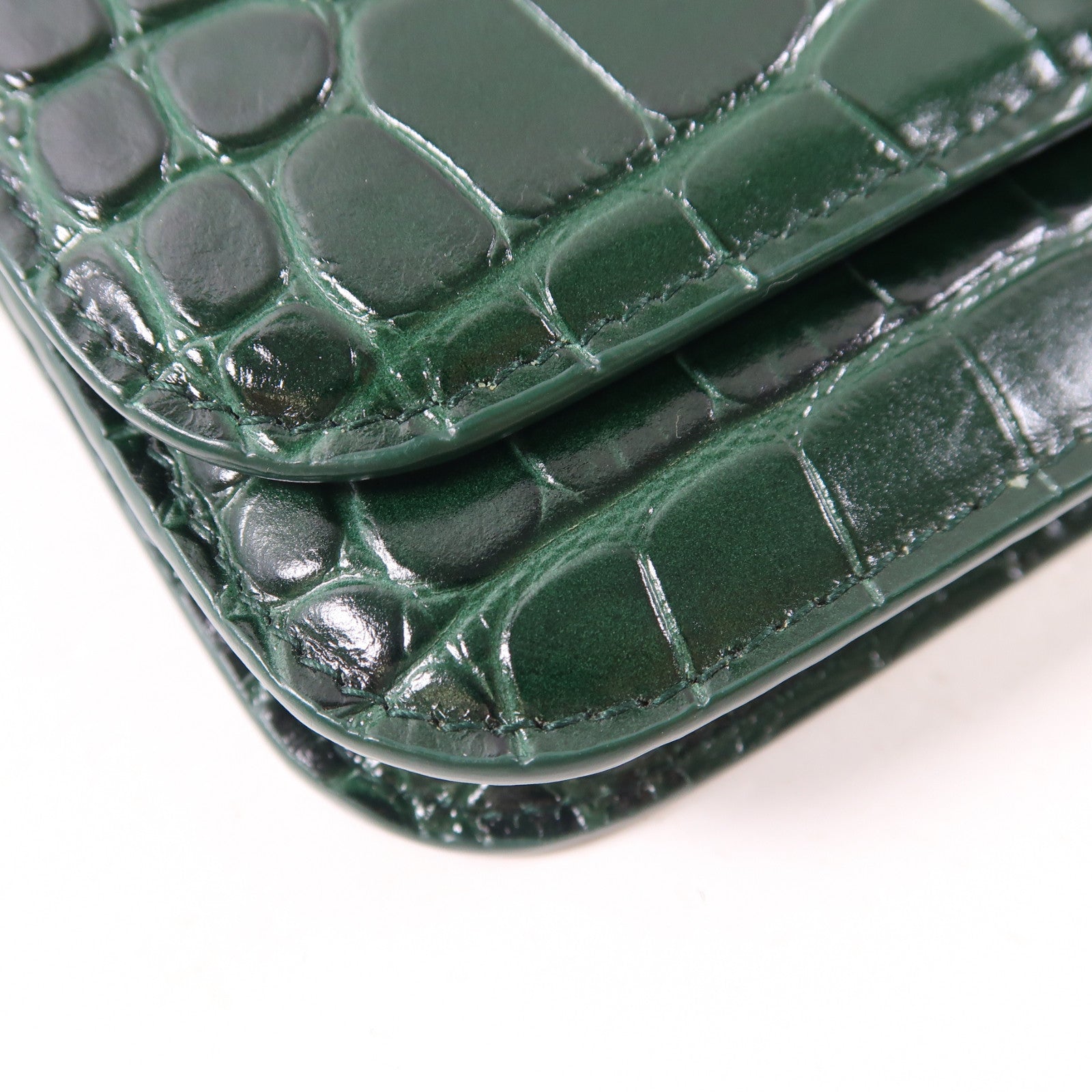 BALENCIAGA 牛皮皮革B.Chain Wallet金扣鏈帶肩背袋綠色