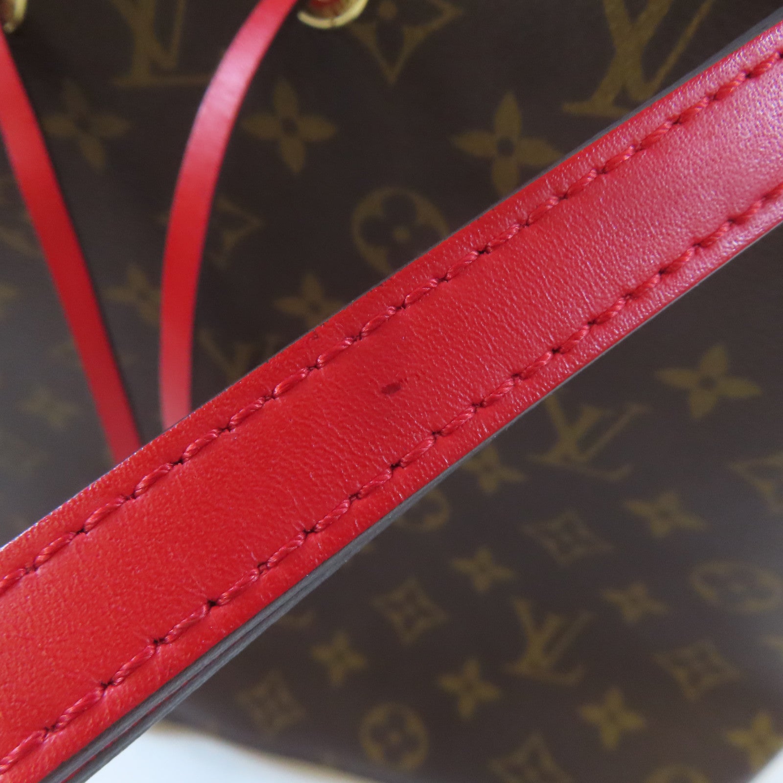 LOUIS VUITTON Monogram Neo Noe Bucket Bag金扣肩背袋Coquelicot/紅色