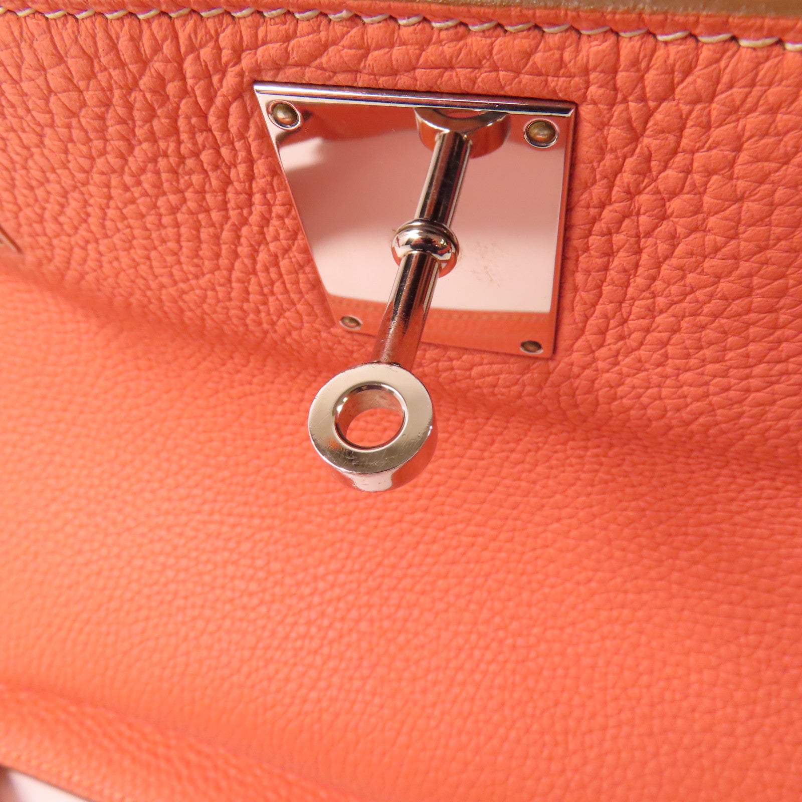 HERMES PHW Jypsiere 34 Shoulder Bag Clemence Leather Crevette/Pink