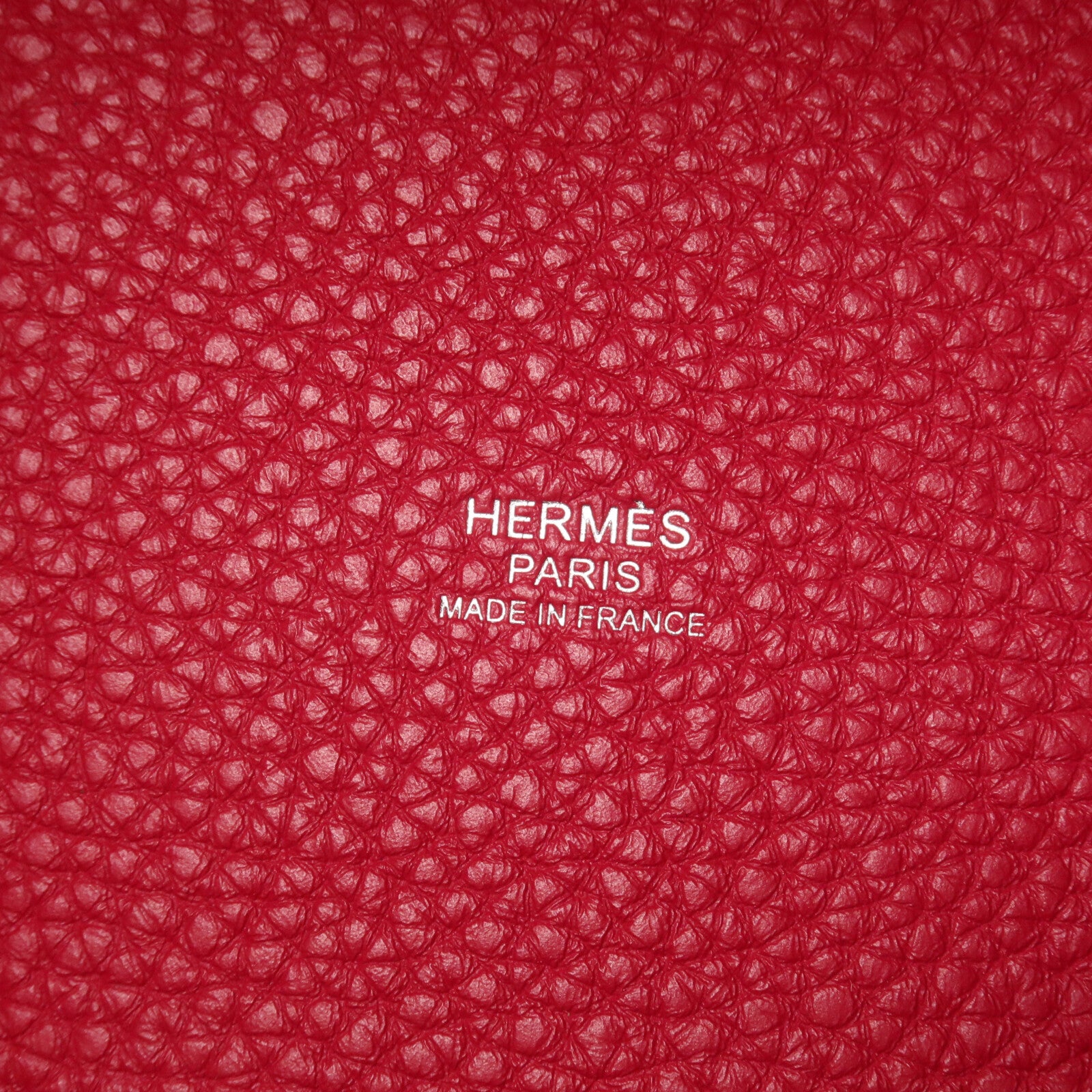 HERMES Clemence皮革Picotin PM手挽袋Rouge Sellier/Framboise