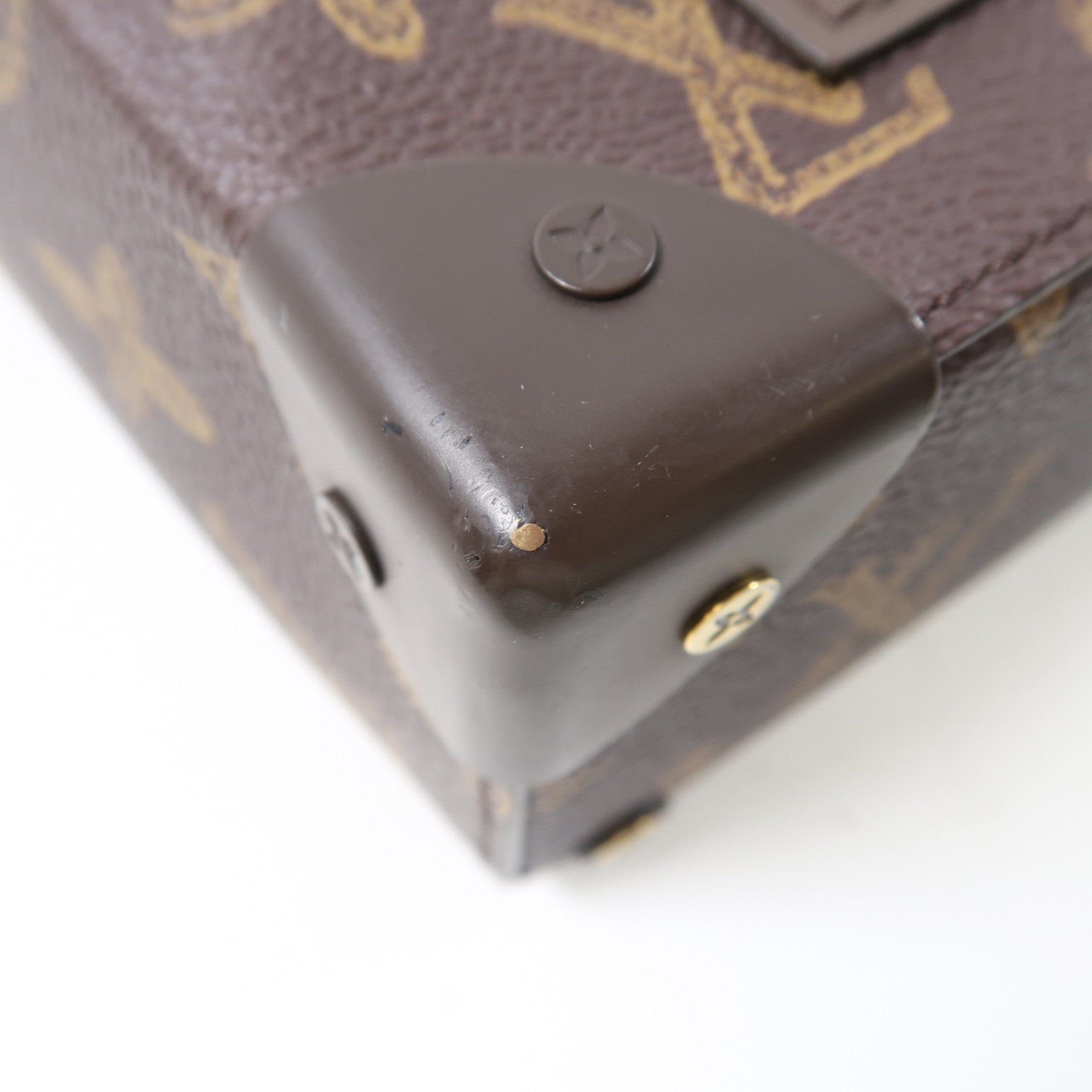 LOUIS VUITTON LV GHW Vertical Box Trunk 2 Way Bag M59664 Monogram Brown/Green