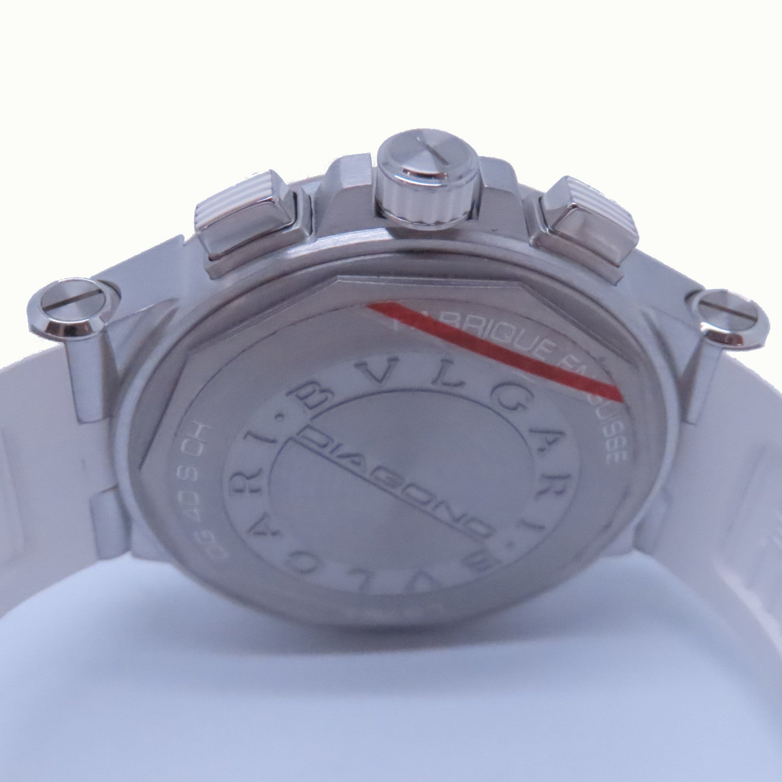 BVLGARI Diagono 40mm不鏽鋼/橡膠帶手錶自動機芯白色