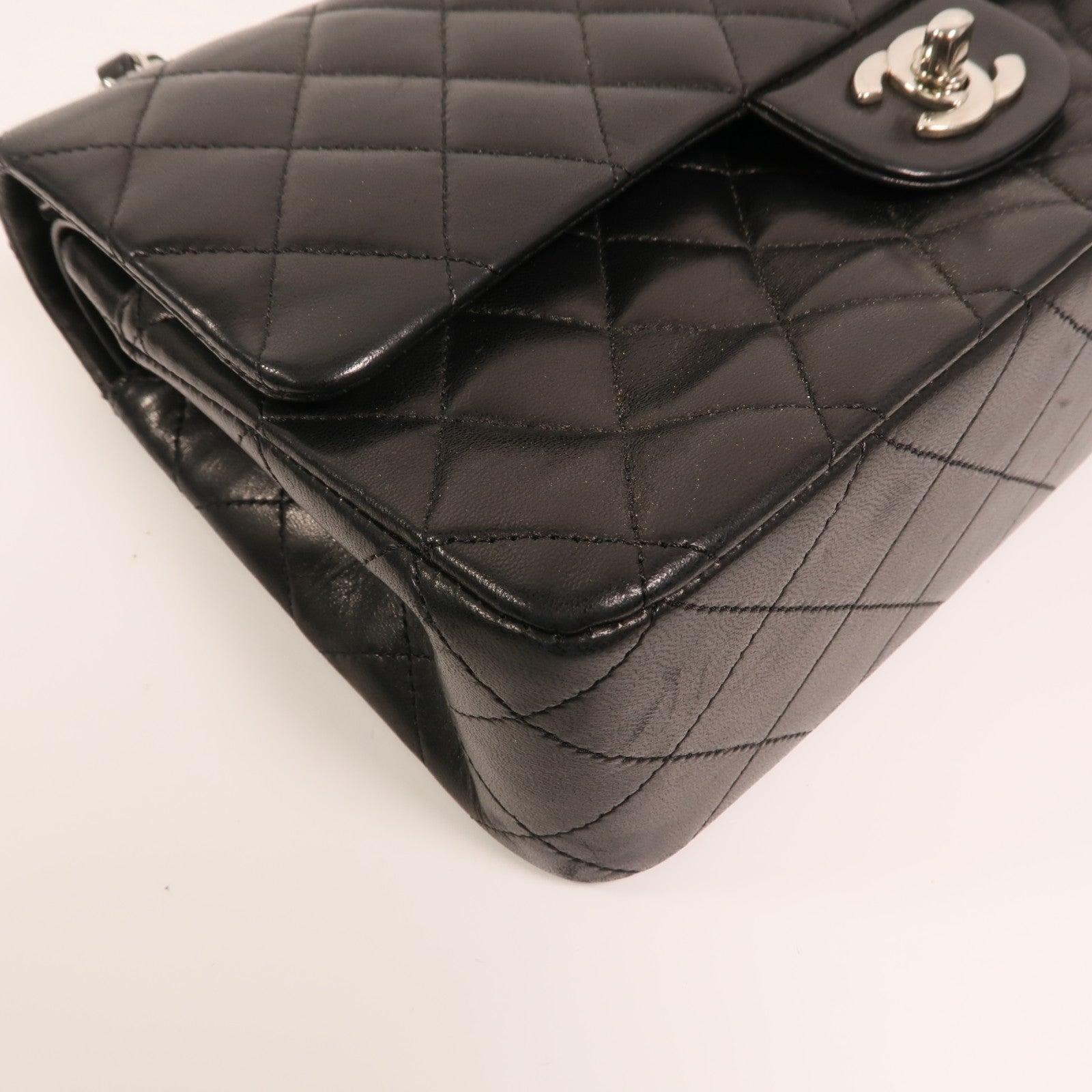 CHANEL 羊皮皮革Classic 25銀扣鏈帶肩背袋