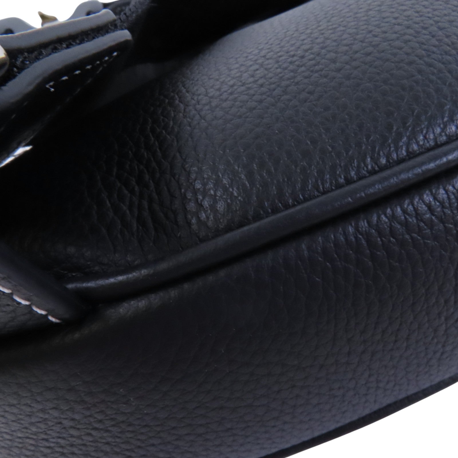 Dior 牛皮皮革Saddle Bag銀扣肩背袋