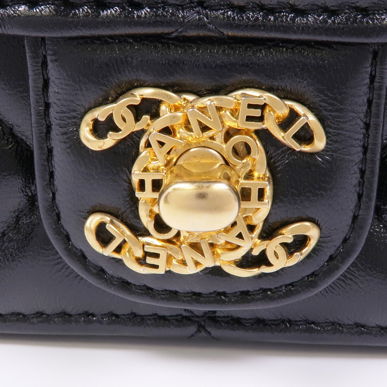 CHANEL 牛皮皮革Chain Shoulder Bag金扣鏈帶肩背袋