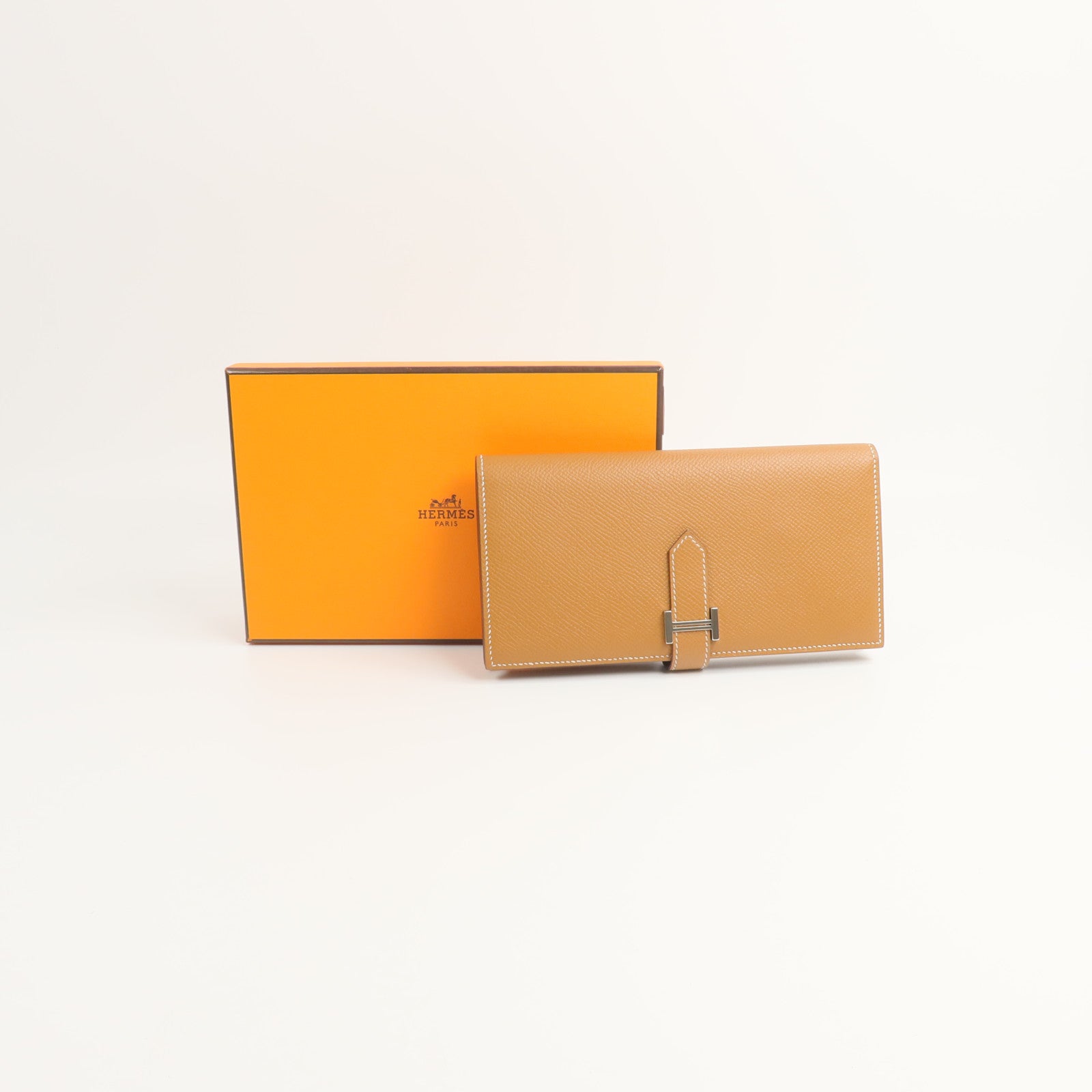 HERMES Epsom皮革Bearn W Snap Wallet長錢包Gold