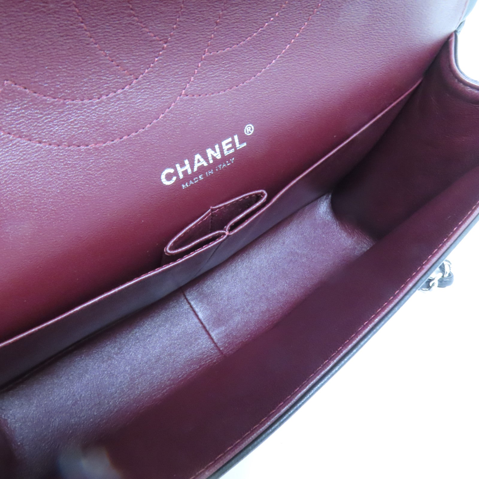 CHANEL 羊皮皮革Large Classic銀扣鏈帶肩背袋