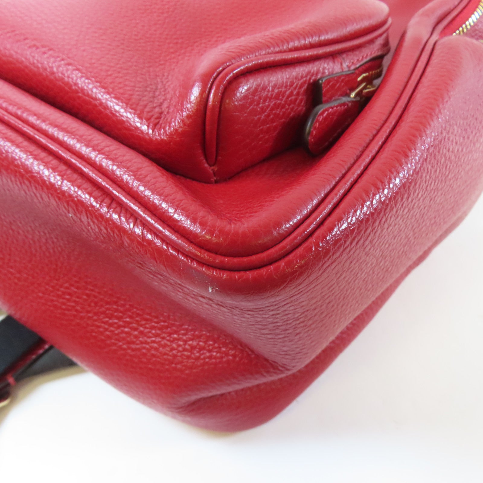 COACH 【激減優惠】牛皮皮革Rucksack金扣背包紅色
