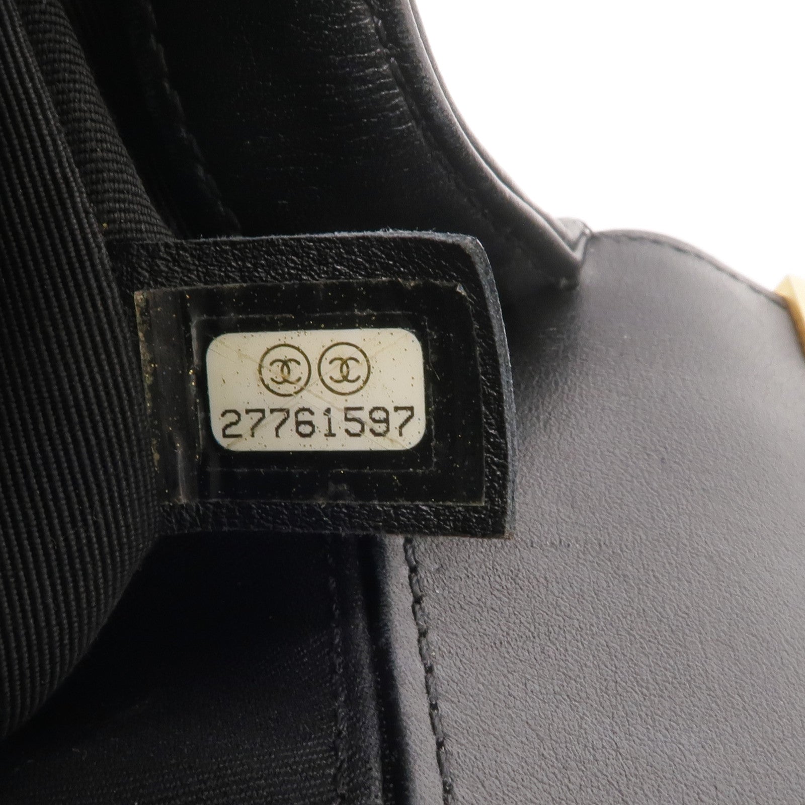 CHANEL 羊皮皮革Boy 20金扣鏈帶肩背袋