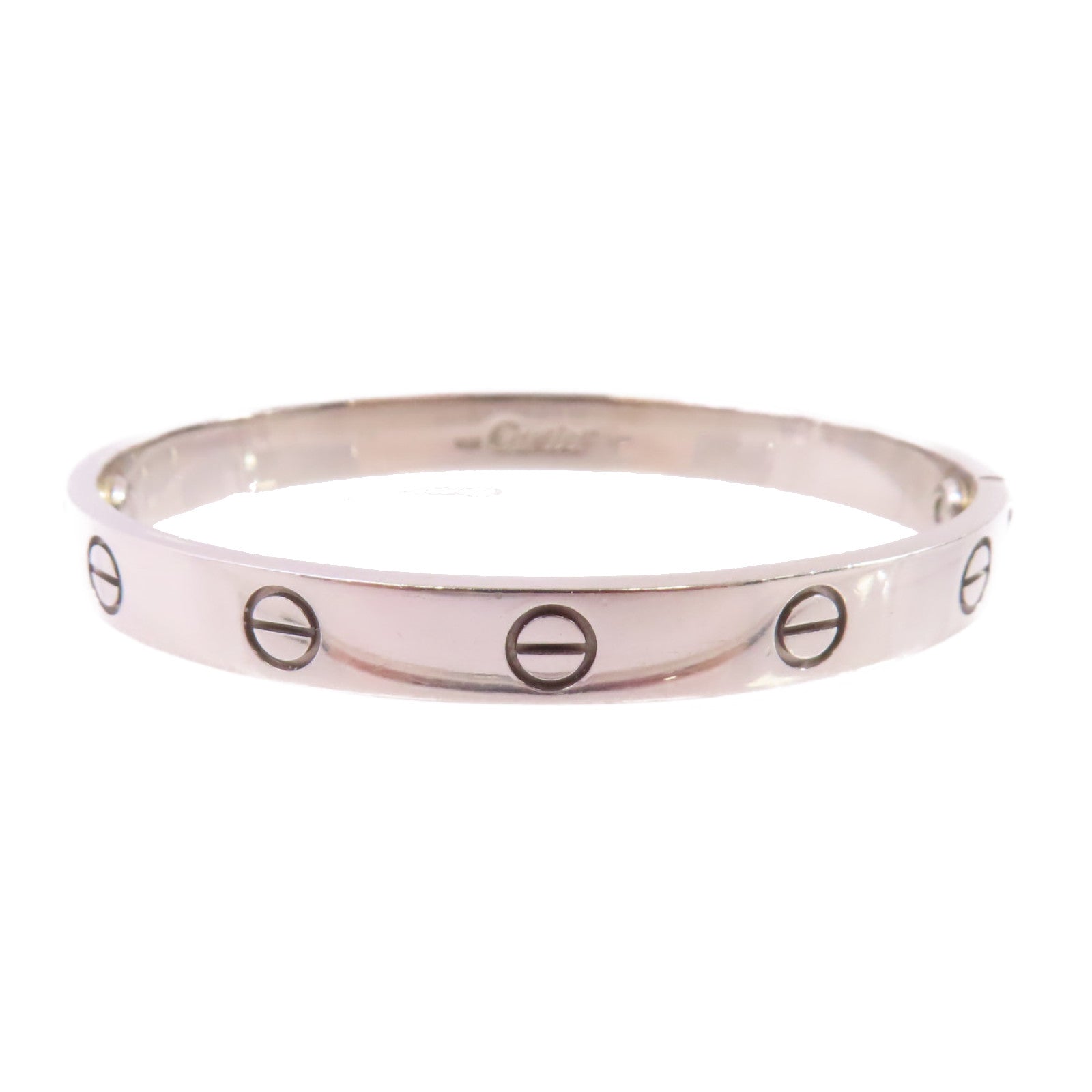 CARTIER【激減優惠】 18K白金Love Blaceret手鏈銀色#16