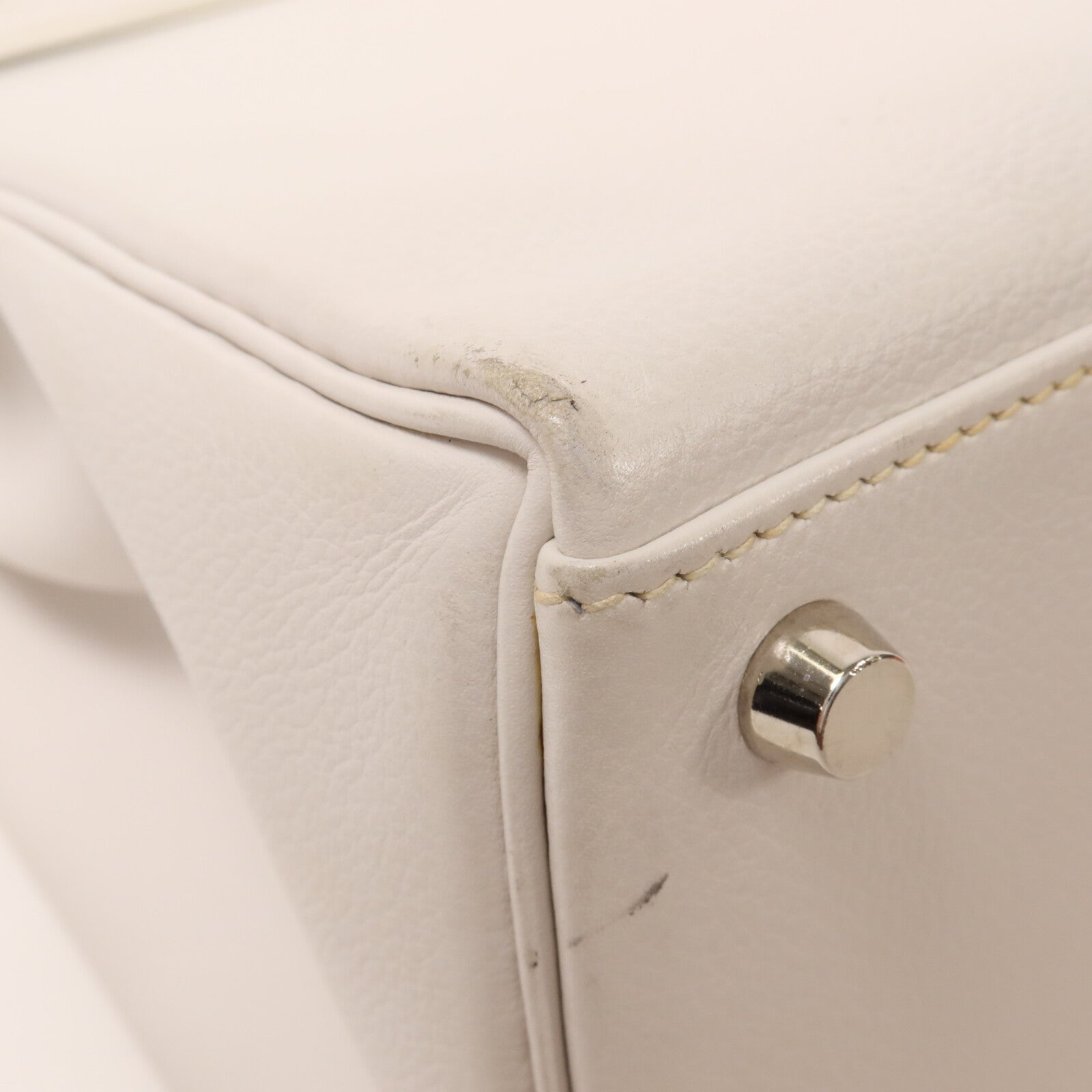 HERMES Evercolor皮革Kelly 32手挽肩背兩用袋Blanc