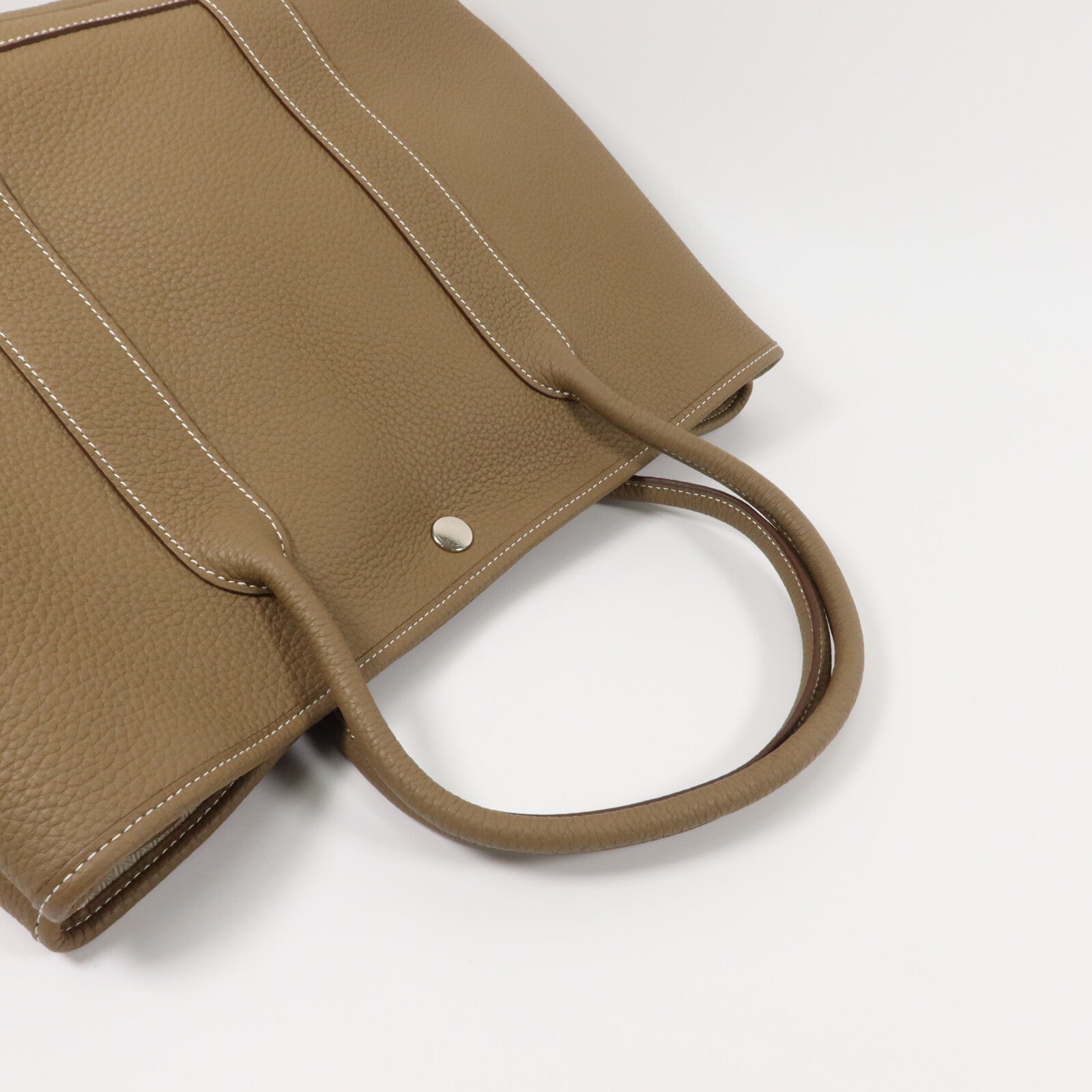 HERMES Negonda皮革Garden Party PM手挽袋Etoupe