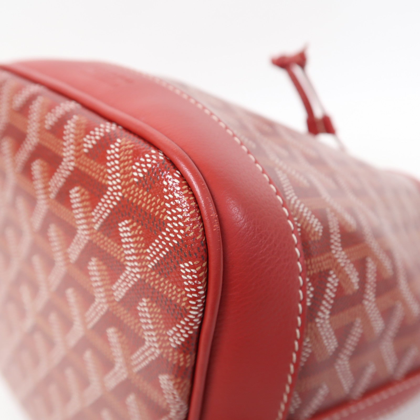 GOYARD 塗層帆布Petit Flot Bucket Bag銀扣肩背袋紅色