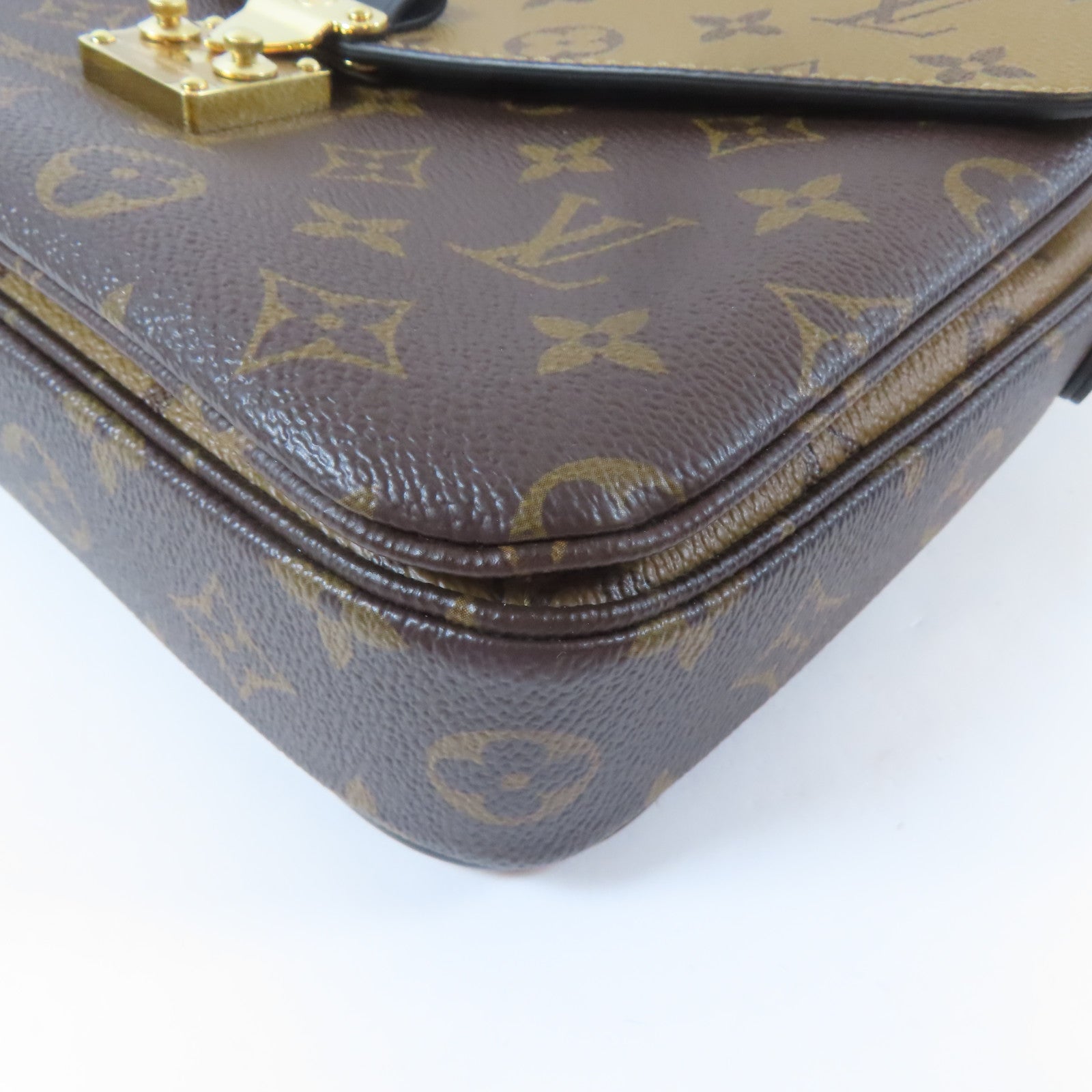 LOUIS VUITTON Monogram Reverse Pochette Métis金扣手挽肩背兩用袋啡色
