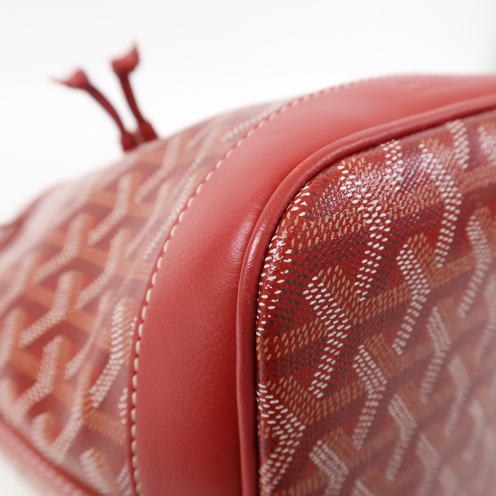 GOYARD 塗層帆布Petit Flot Bucket Bag銀扣肩背袋紅色