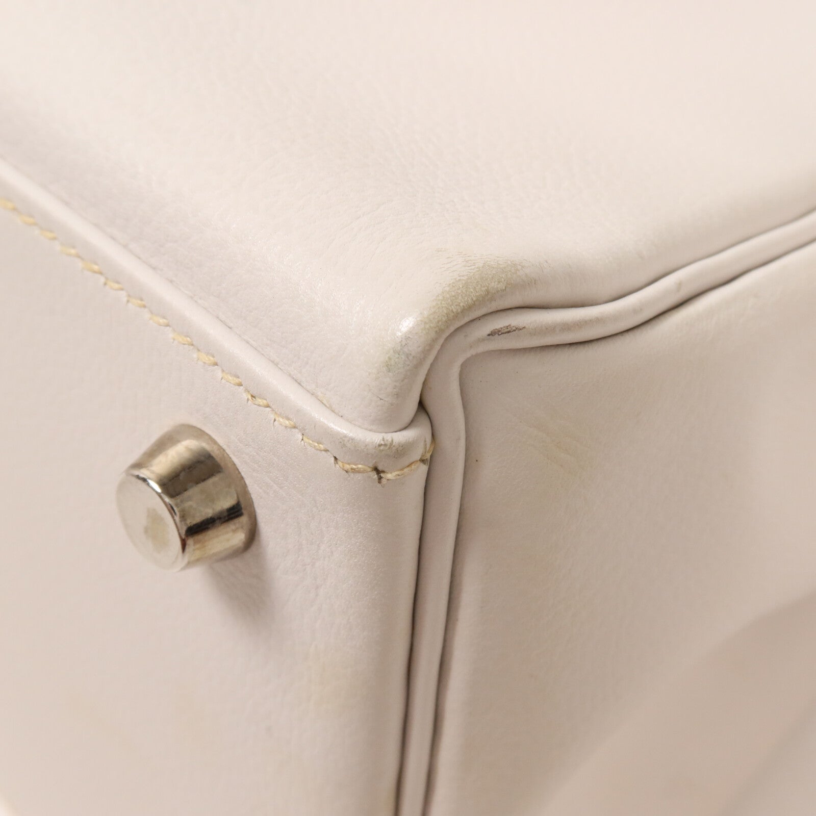 HERMES Evercolor皮革Kelly 32手挽肩背兩用袋Blanc