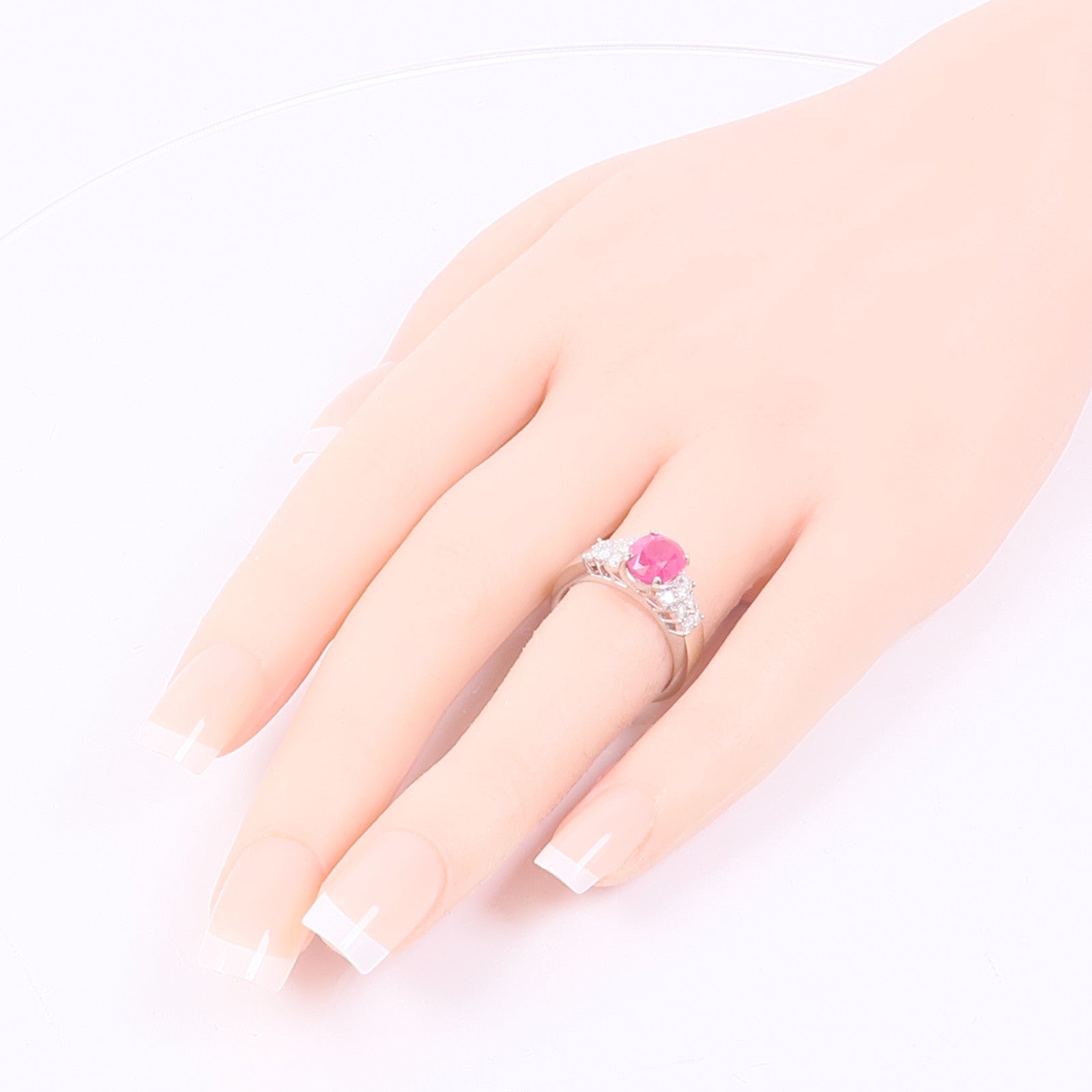 JEWELRY 【激減優惠】18K白金Ruby/Diamond Ring紅寶石/鑽石戒指US#6.25