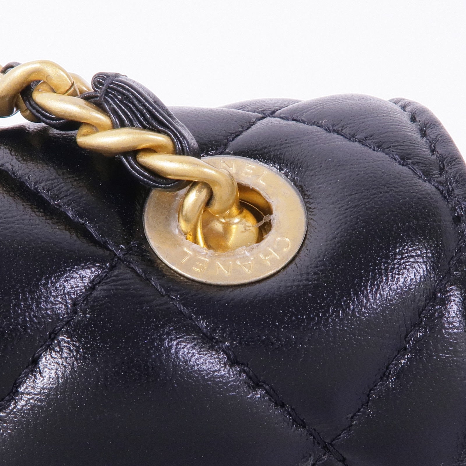 CHANEL 牛皮皮革Chain Shoulder Bag金扣鏈帶肩背袋