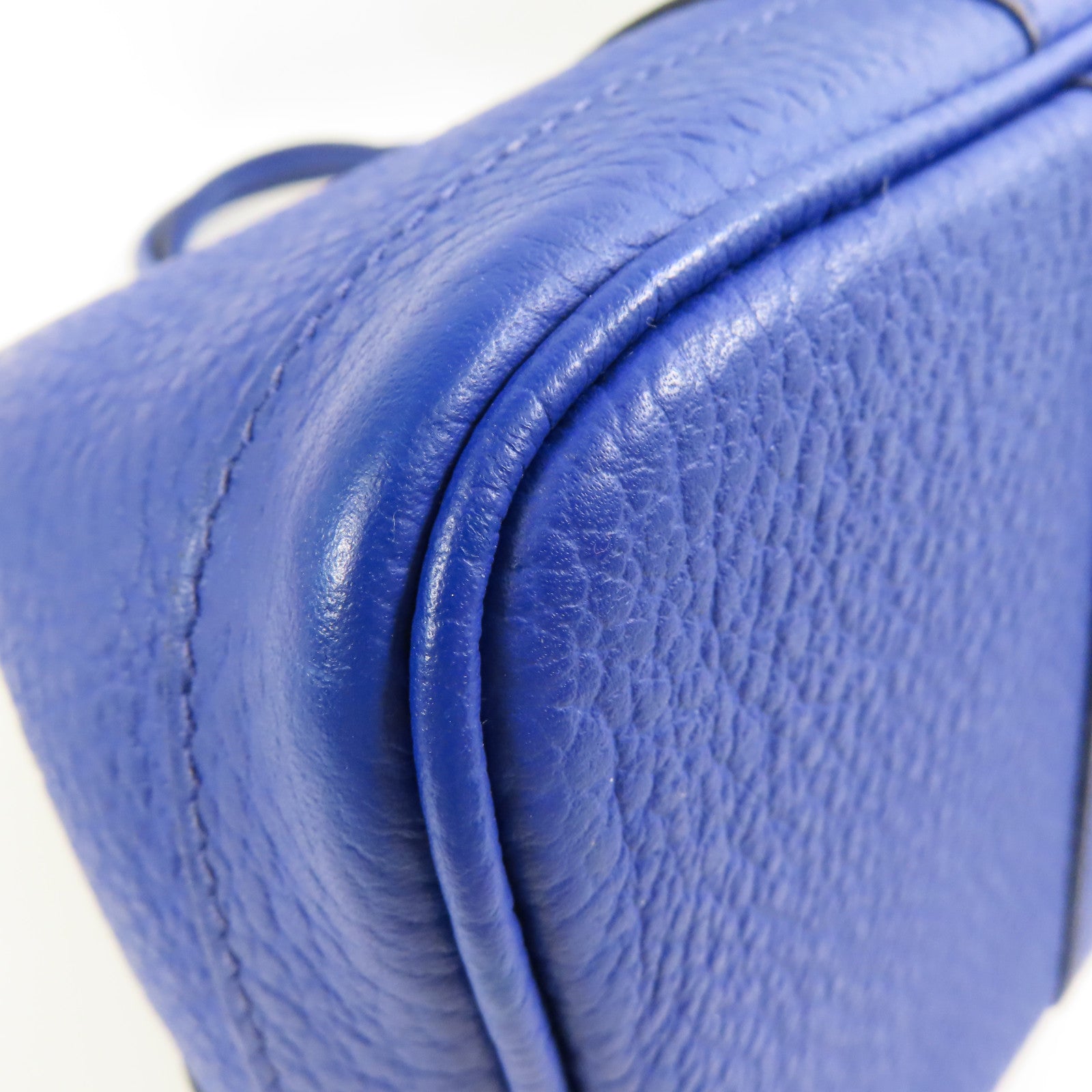 HERMES Negonda皮革Garden Party TPM銀扣手挽袋Bleu Electrique