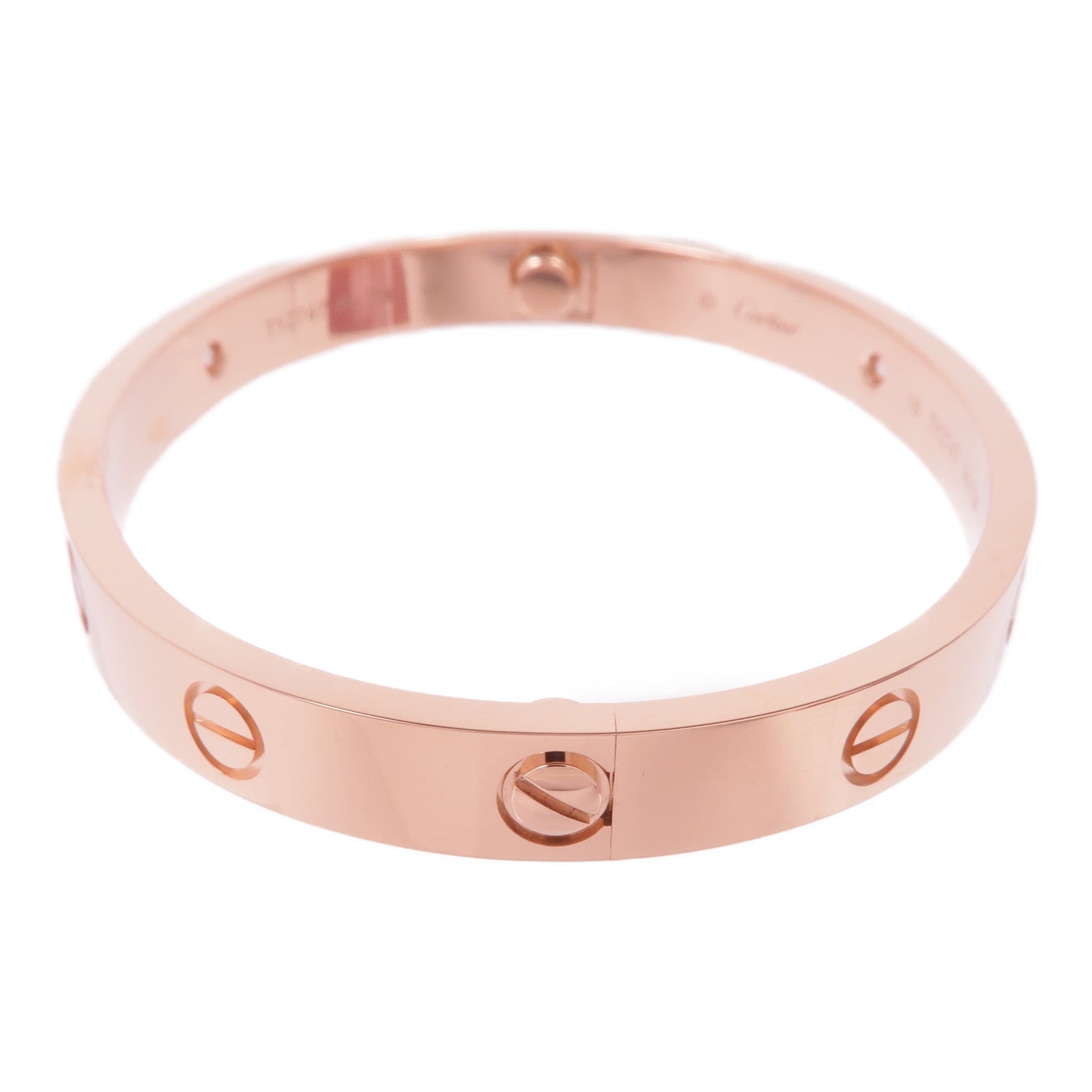 CARTIER 18K玫瑰金Love Bracelet 4 Diamonds鑽石手鐲Cartier#16