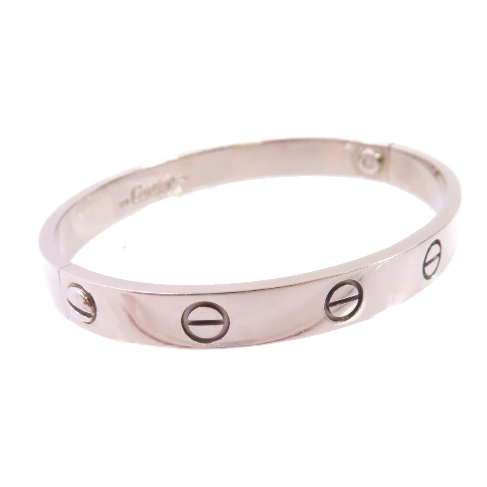 CARTIER【激減優惠】 18K白金Love Blaceret手鏈銀色#16