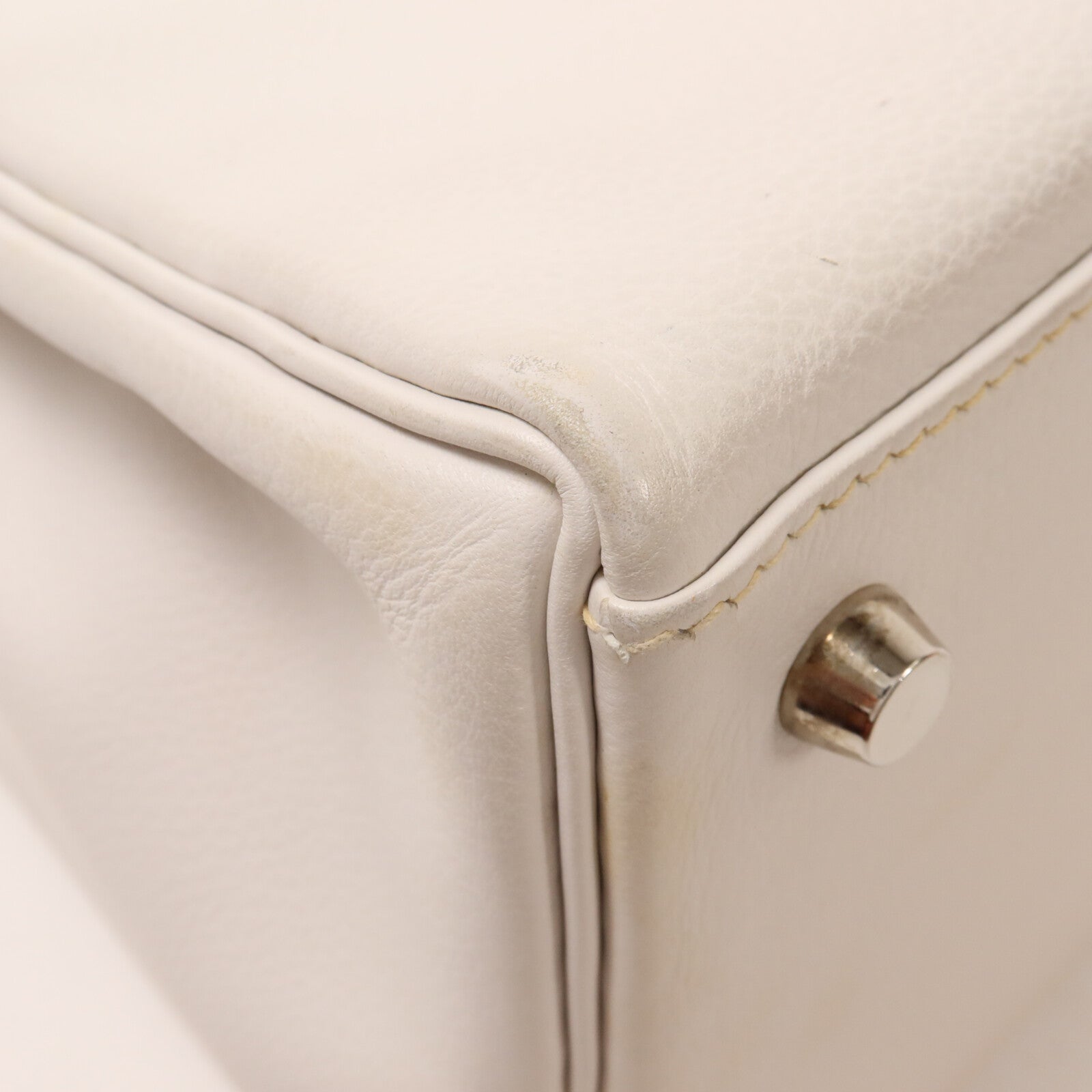 HERMES Evercolor皮革Kelly 32手挽肩背兩用袋Blanc