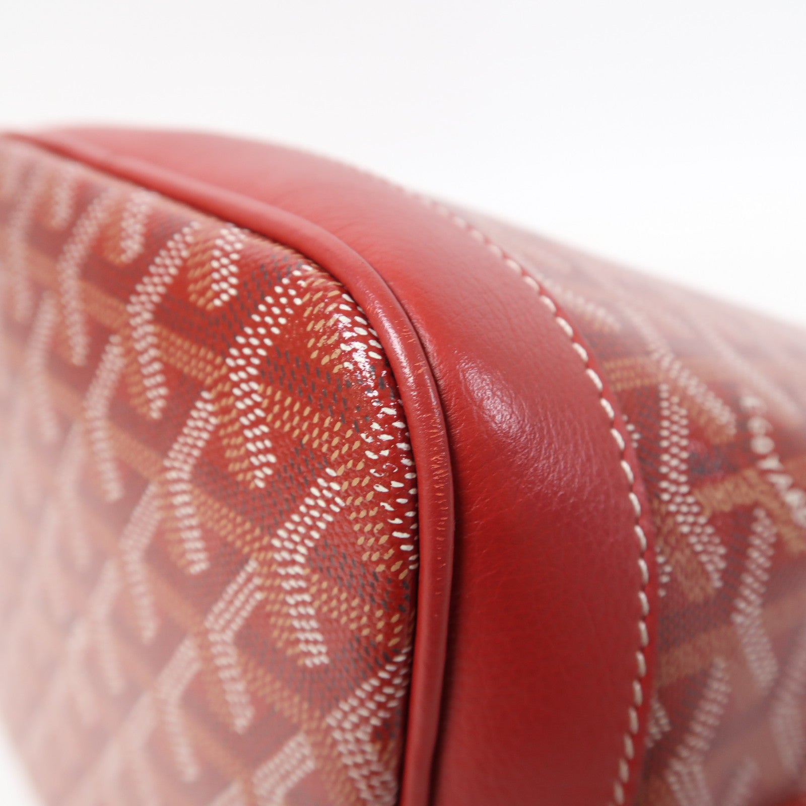 GOYARD 塗層帆布Petit Flot Bucket Bag銀扣肩背袋紅色