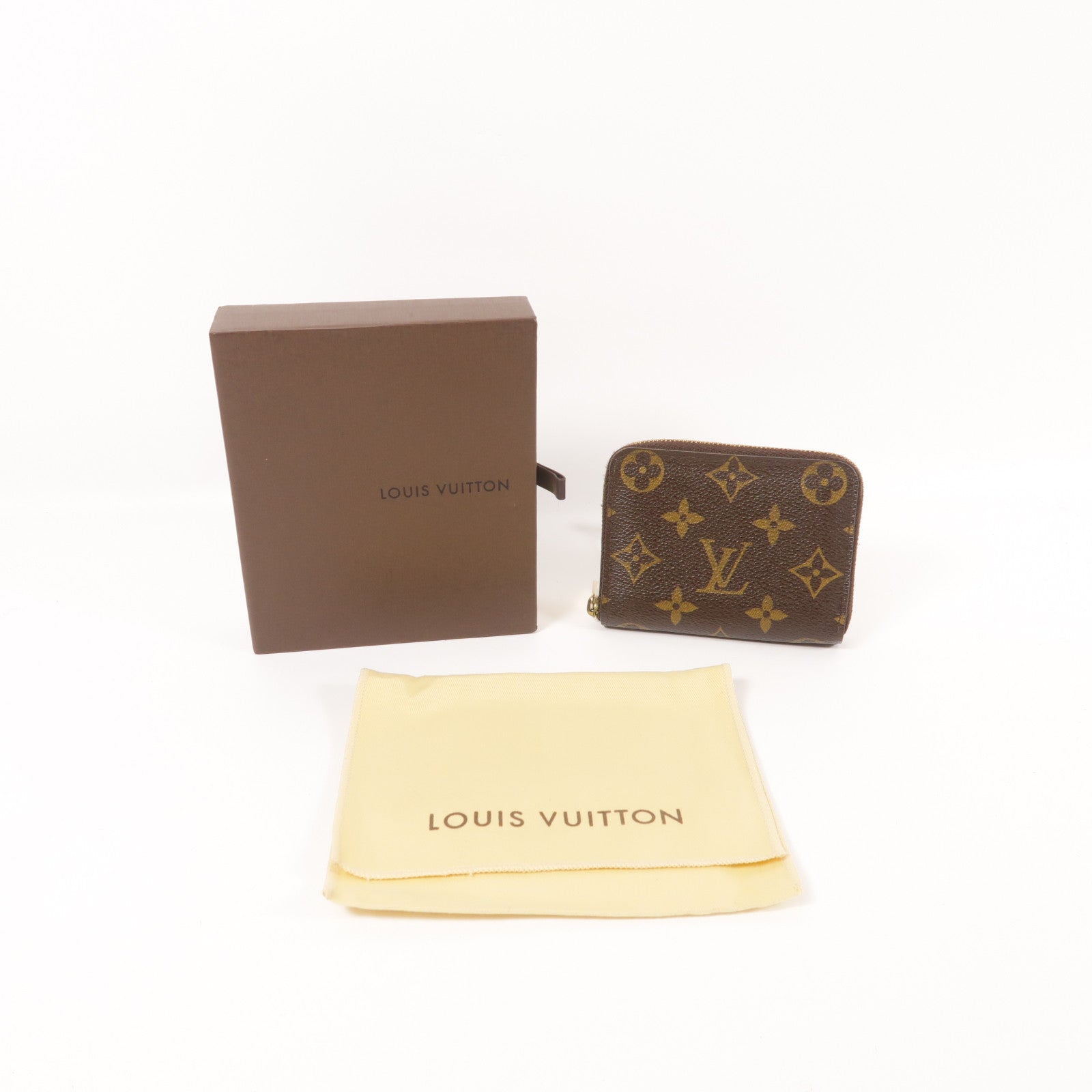 LOUIS VUITTON Monogram Zippy Coin Purse金扣零錢包棕色