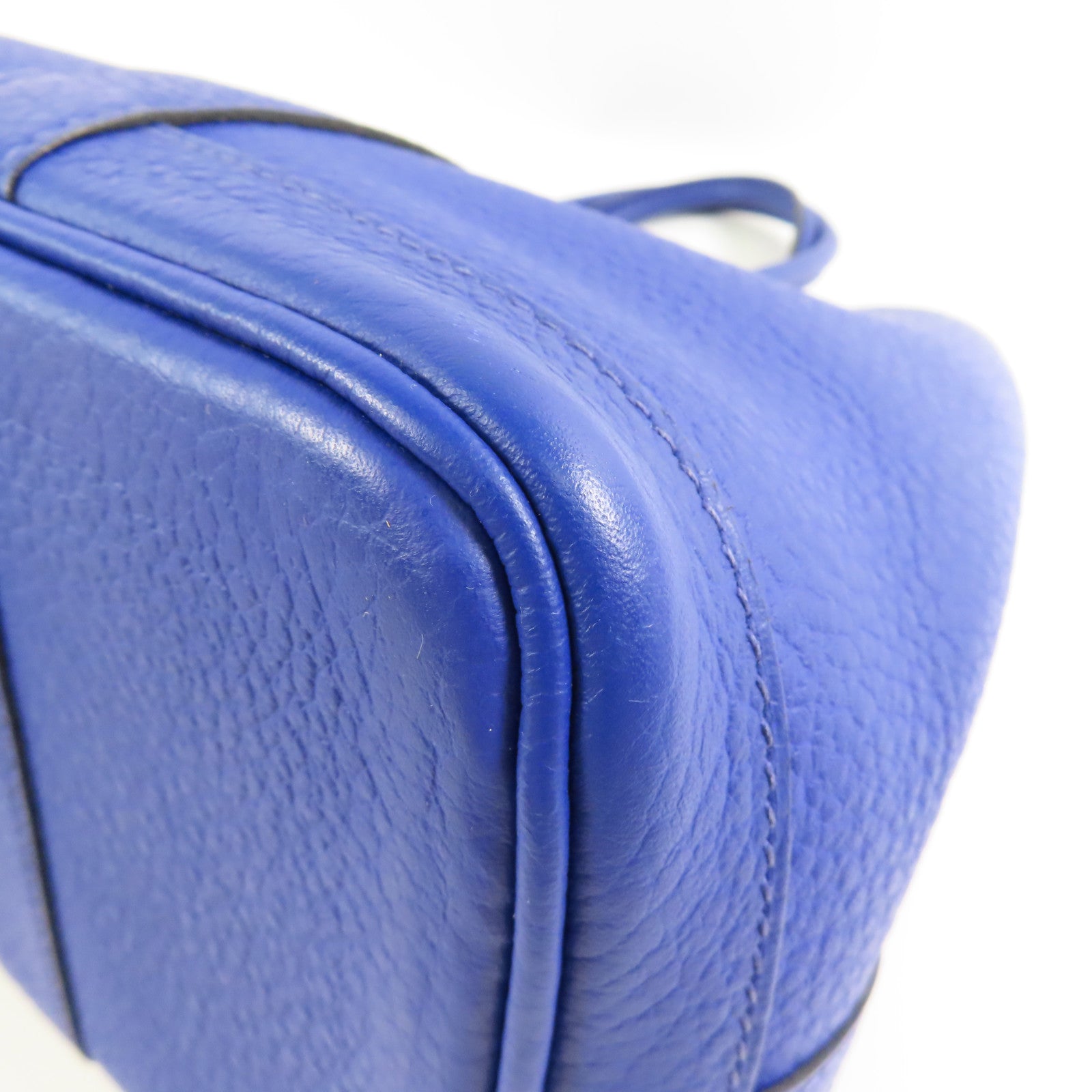 HERMES Negonda皮革Garden Party TPM銀扣手挽袋Bleu Electrique
