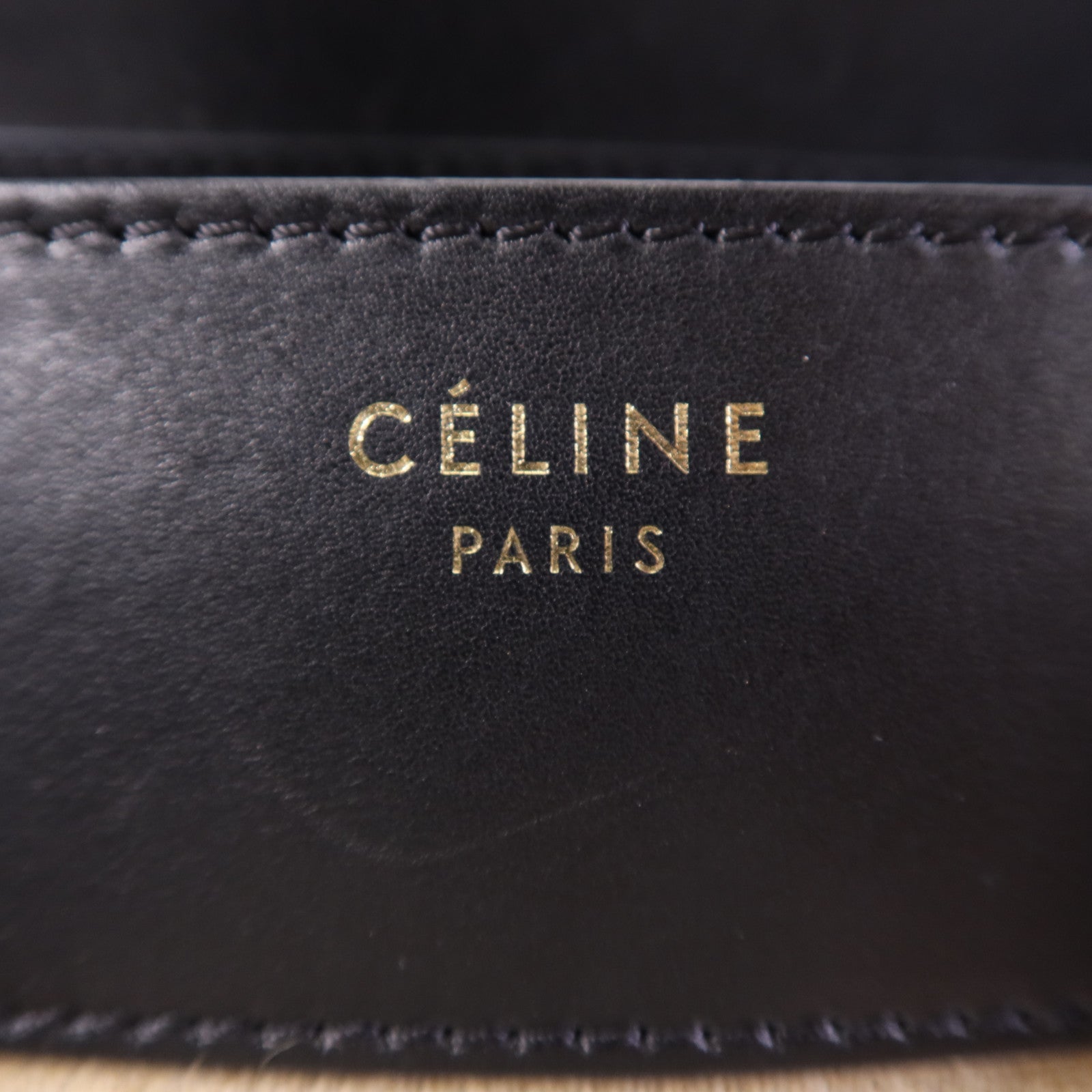 CELINE 麻質/牛皮皮革Mini Luggage金扣手挽袋