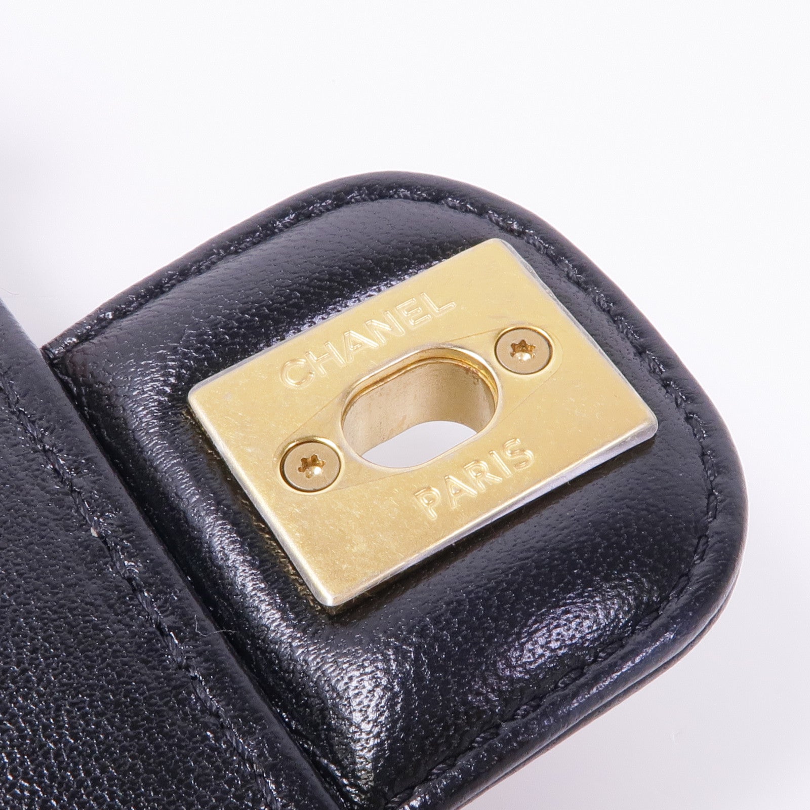 CHANEL 牛皮皮革Chain Shoulder Bag金扣鏈帶肩背袋