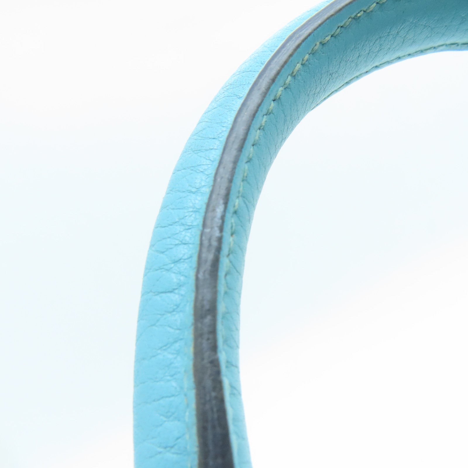 HERMES Clemence Leather Kelly 28 Gold Buckle Handle Shoulder Bag Light Blue