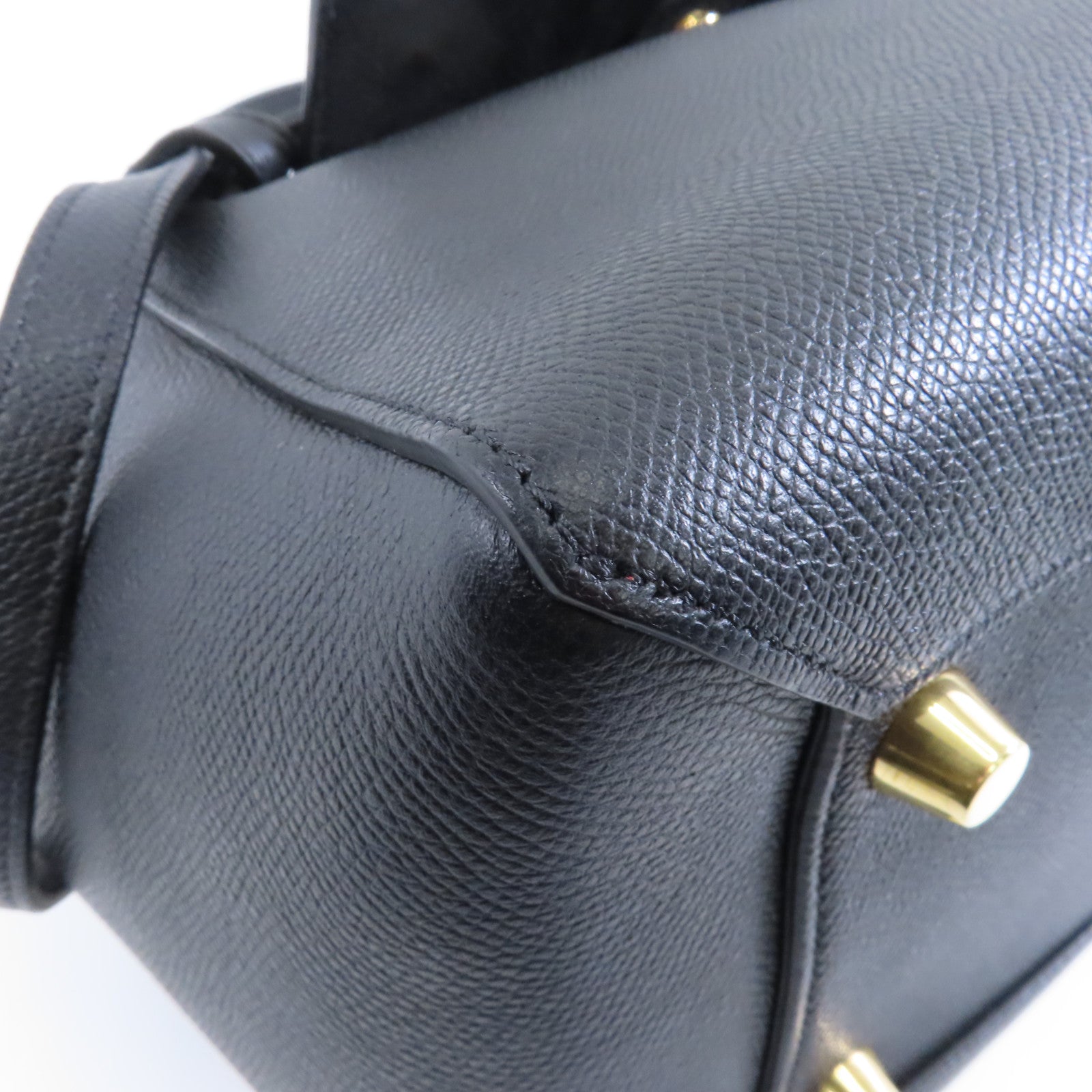 CELINE 牛皮皮革Belt Bag金扣手挽肩背兩用袋黑色