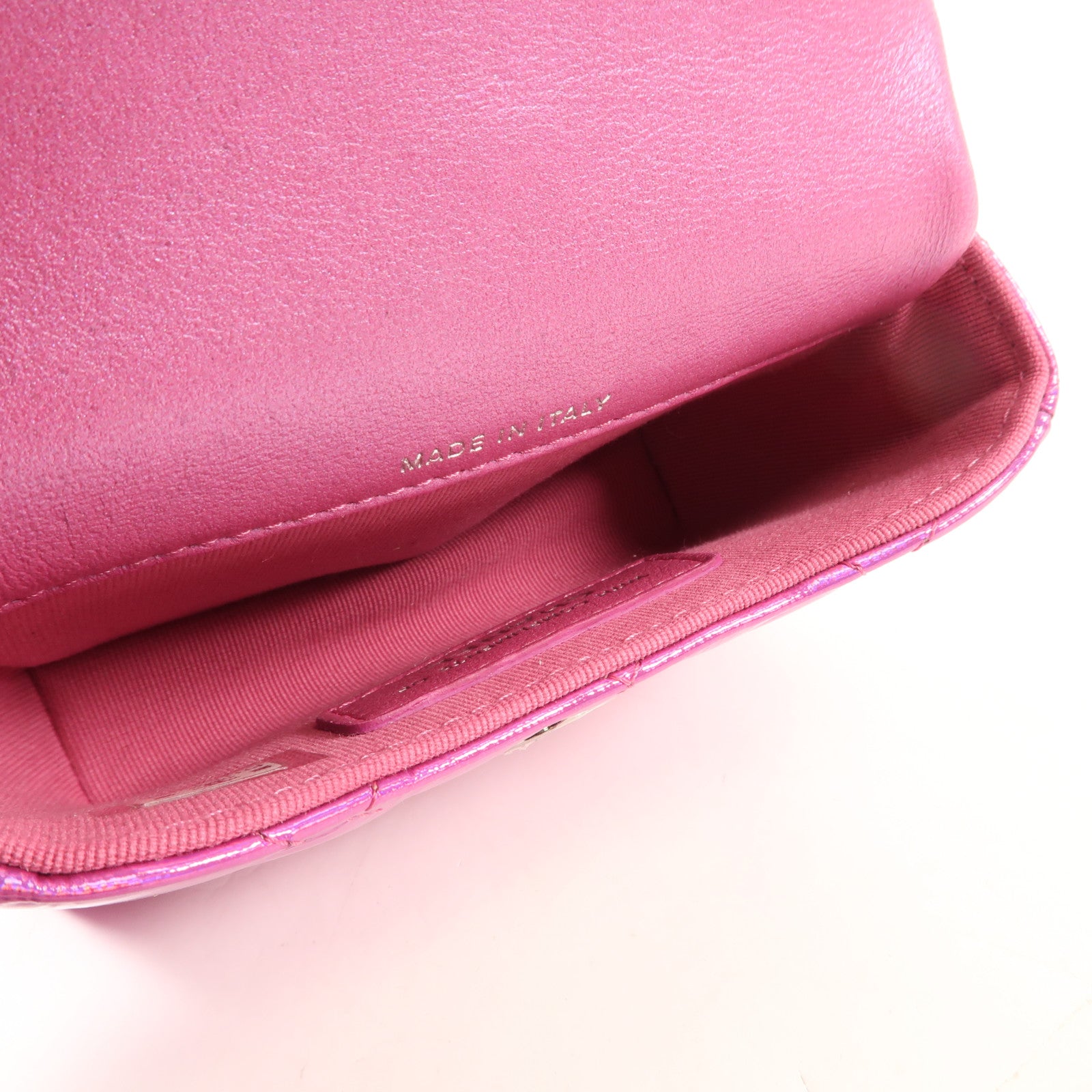 CHANEL 漆皮皮革Handbag銀扣手挽袋