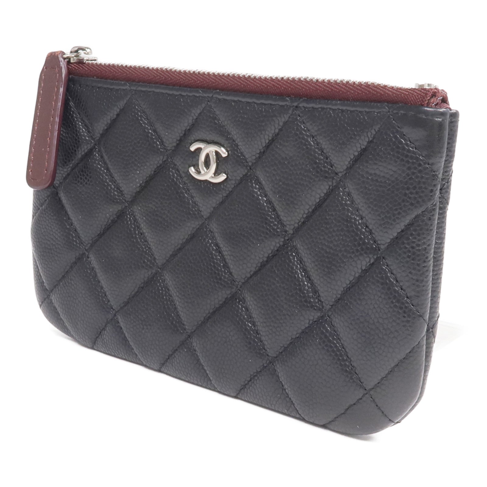 CHANEL 羊皮皮革Classic Small Zipped Pouch銀扣手拿包