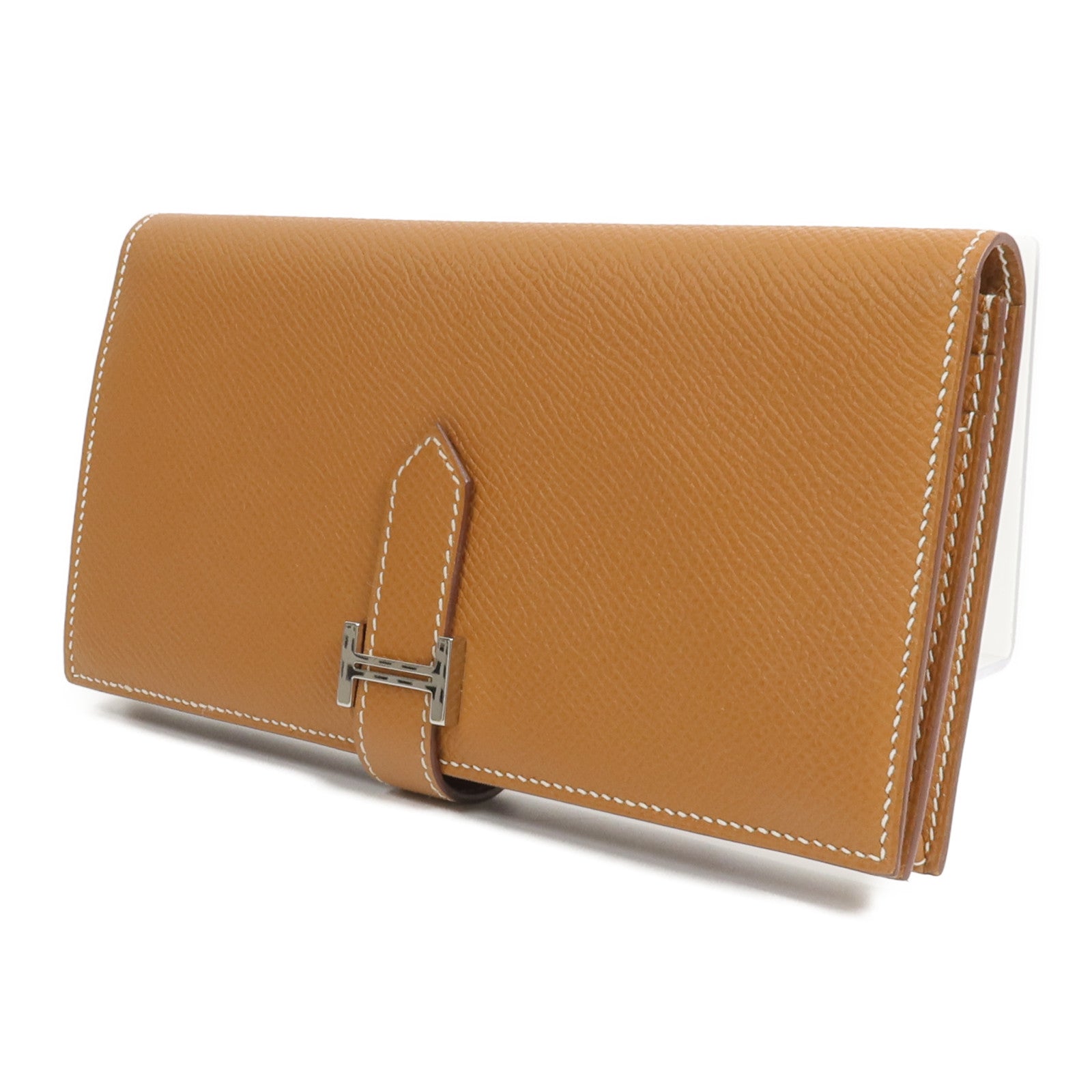 HERMES Epsom皮革Bearn W Snap Wallet長錢包Gold