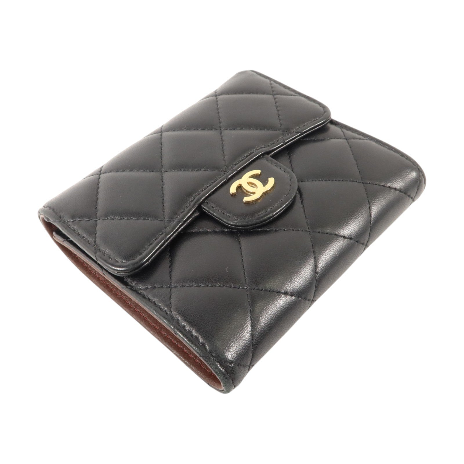 CHANEL 羊皮皮革Classic Small Flap Wallet金扣錢包