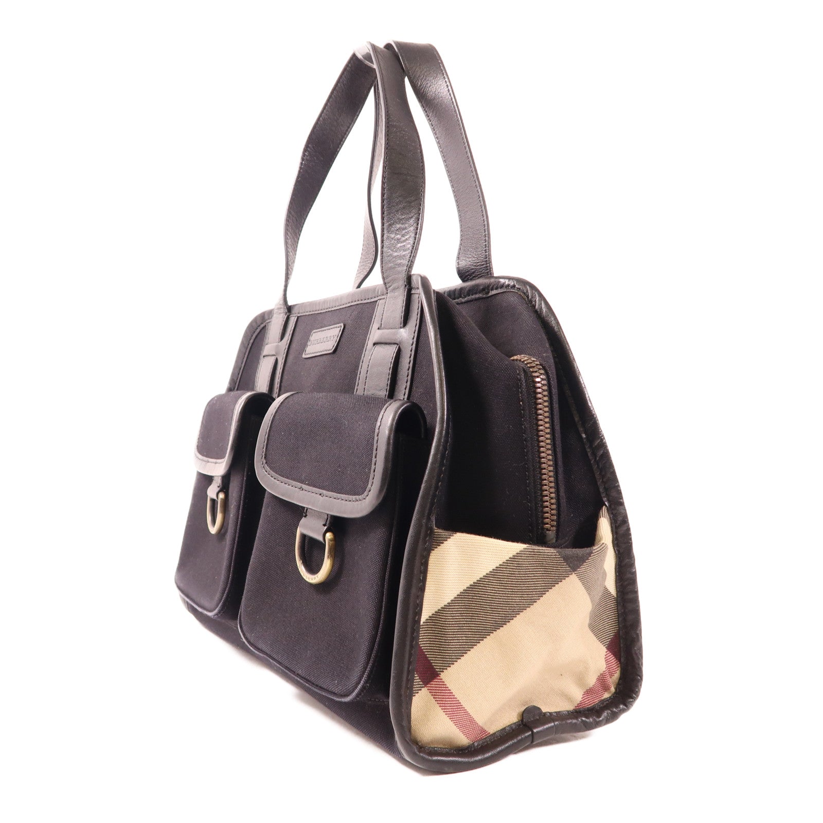 BURBERRY 帆布Pocket Hand Bag金扣手挽袋