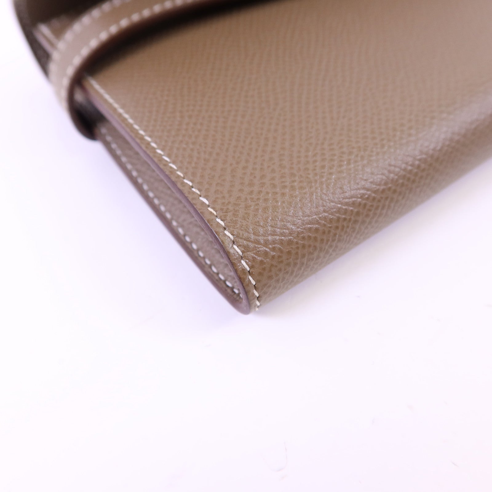 HERMES Epsom皮革Kelly Long Wallet銀扣長錢包Etoupe