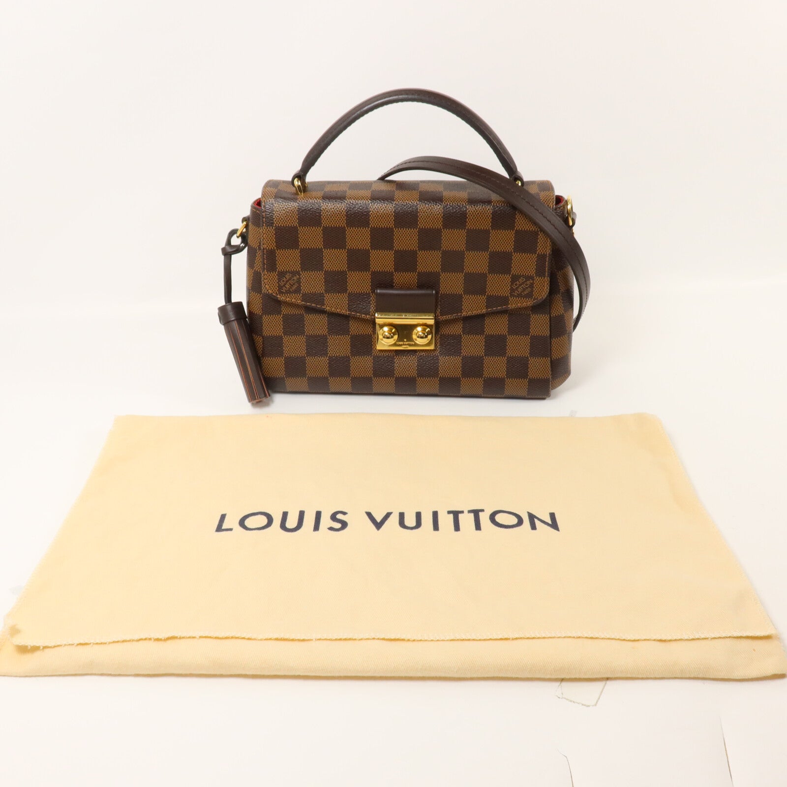 LOUIS VUITTON Damier Croisette手挽肩背兩用袋