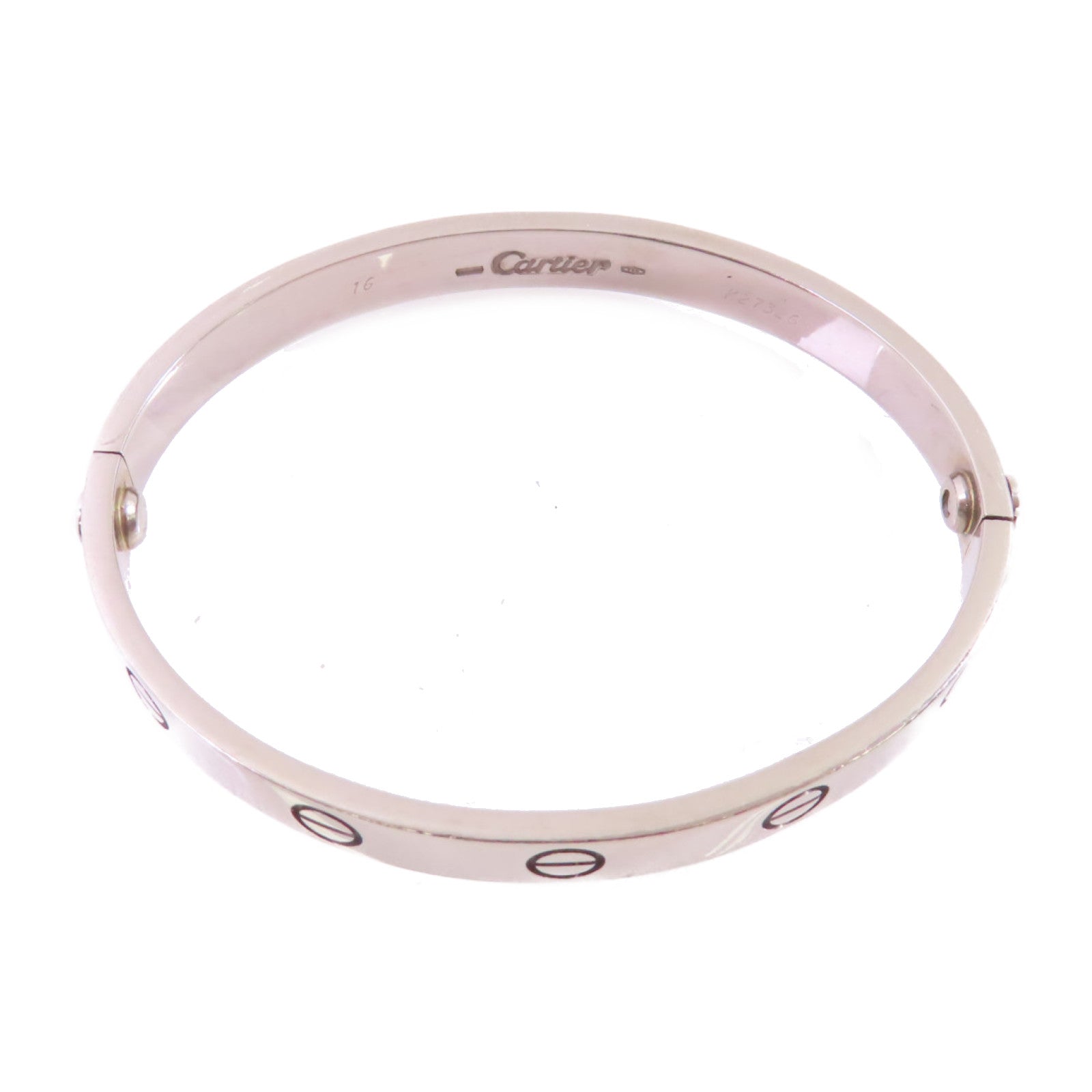 CARTIER【激減優惠】 18K白金Love Blaceret手鏈銀色#16