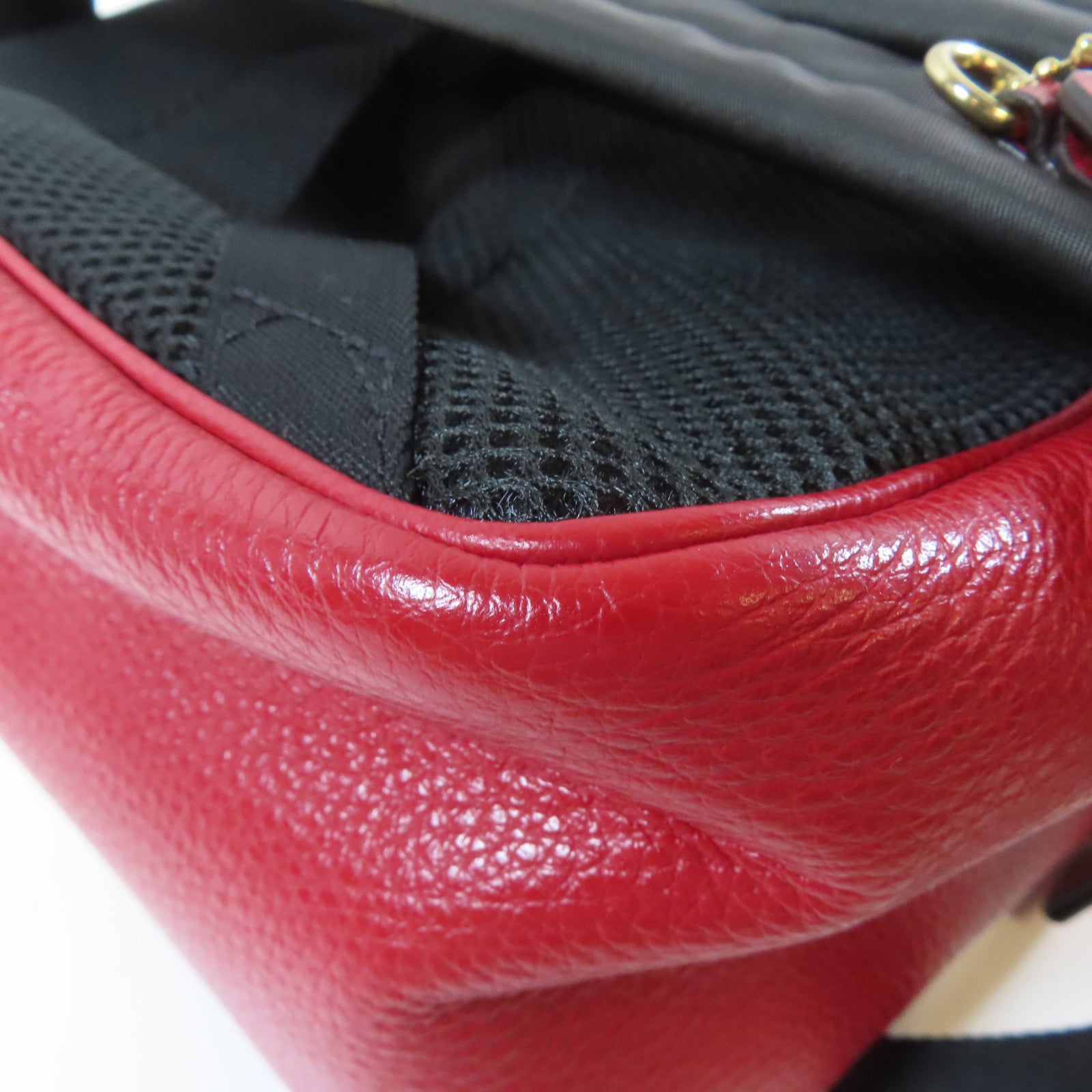 COACH 【激減優惠】牛皮皮革Rucksack金扣背包紅色