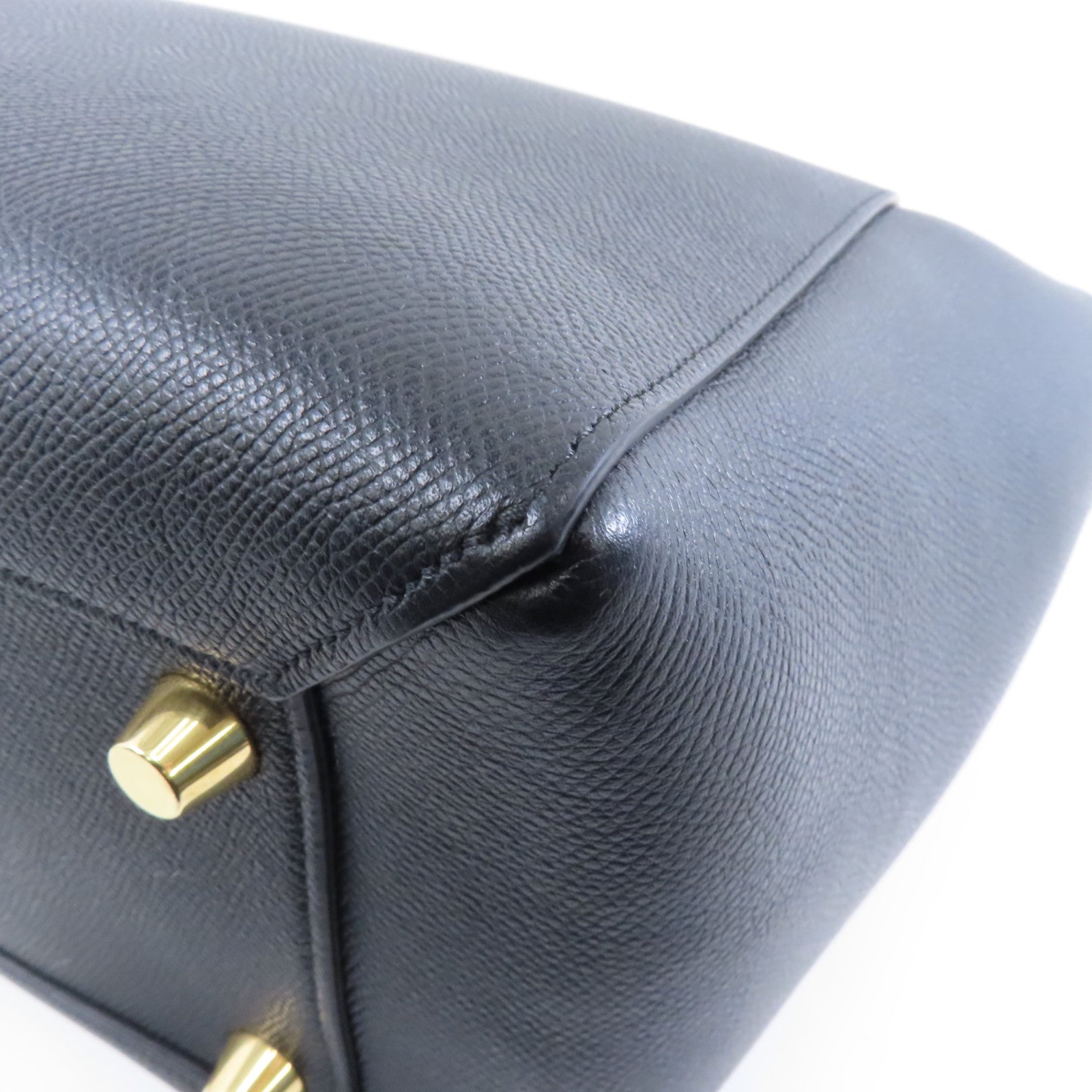 CELINE 牛皮皮革Belt Bag金扣手挽肩背兩用袋黑色