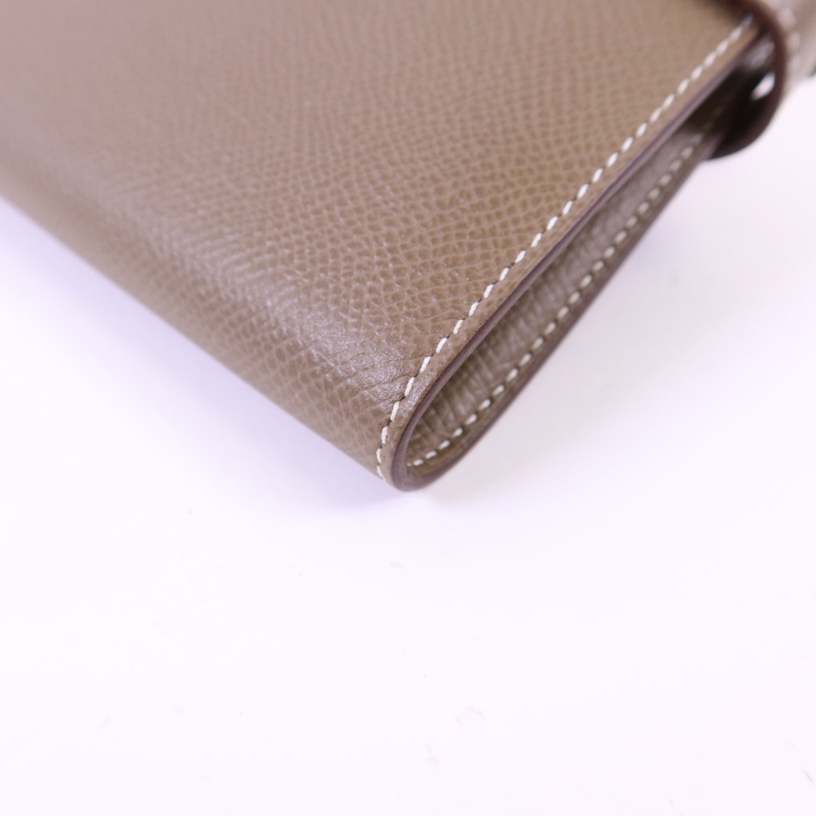 HERMES Epsom皮革Kelly Long Wallet銀扣長錢包Etoupe