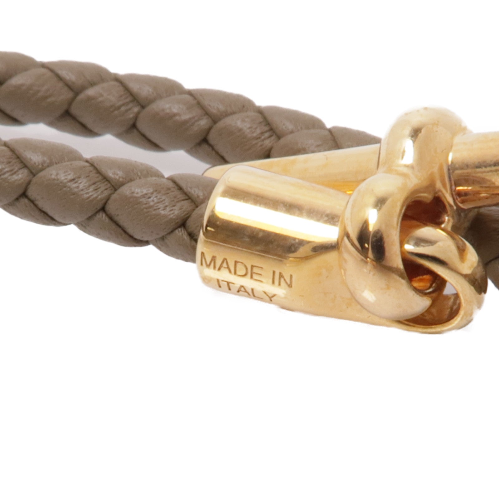 HERMES 牛皮皮革Glenan Double Tour Bracelet手鏈Etoupe/灰色