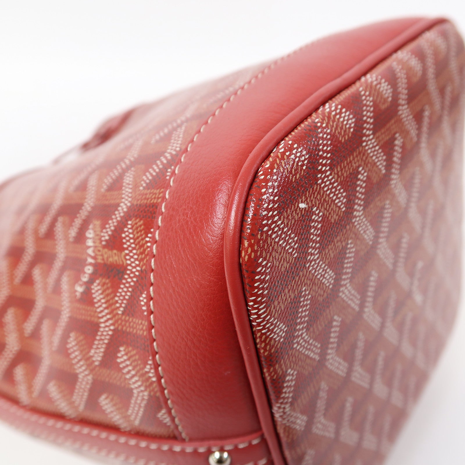 GOYARD 塗層帆布Petit Flot Bucket Bag銀扣肩背袋紅色