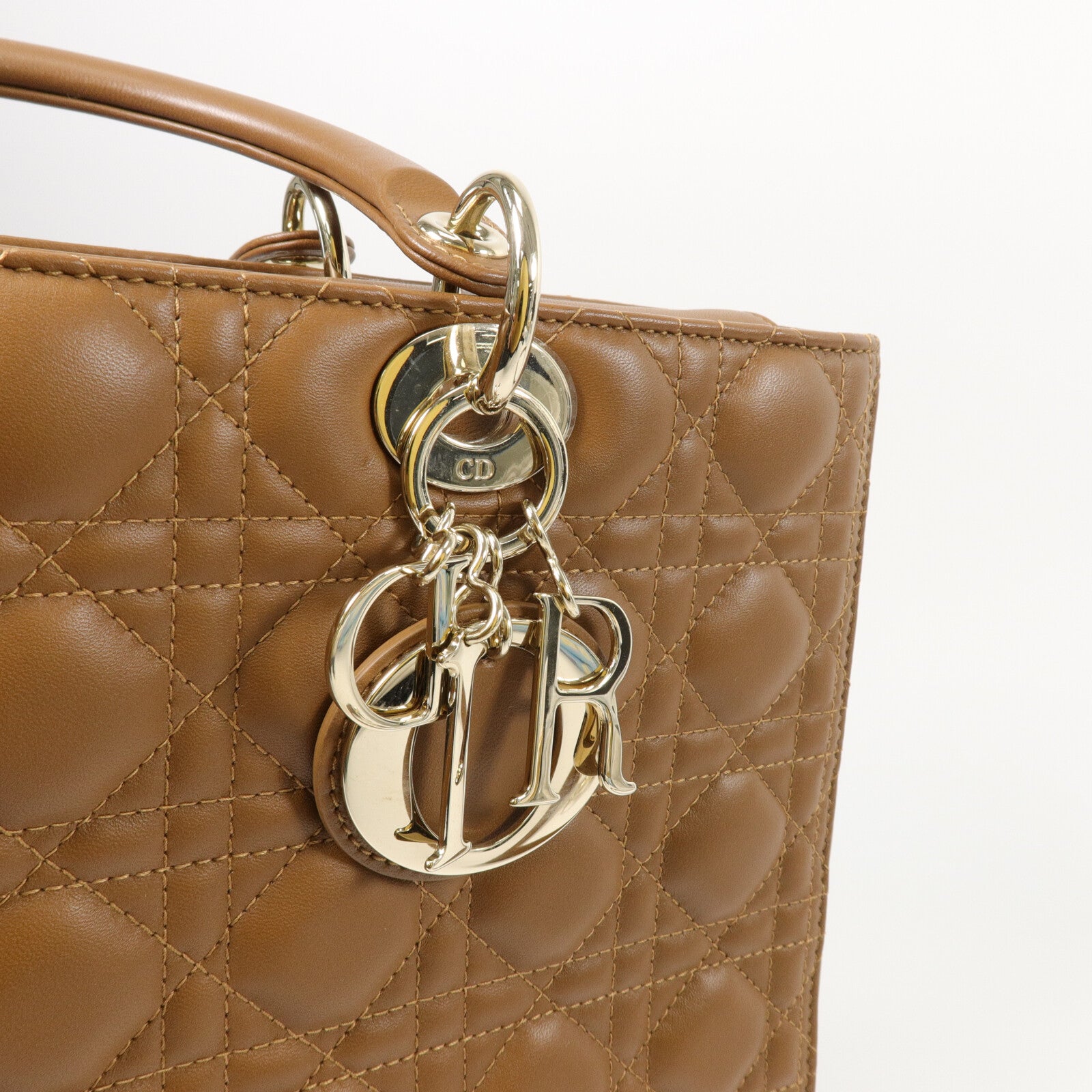Dior 羊皮皮革Lady Dior Large手挽肩背兩用袋
