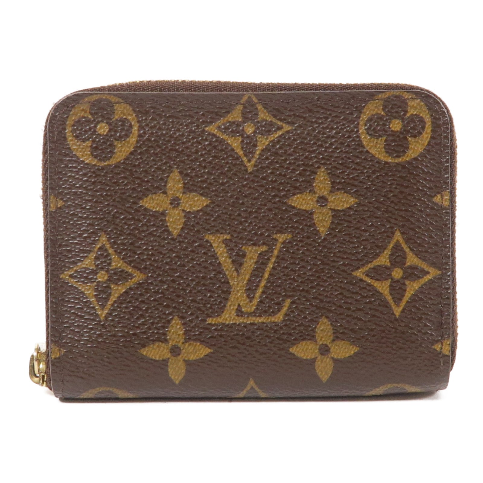 LOUIS VUITTON Monogram Zippy Coin Purse金扣零錢包棕色