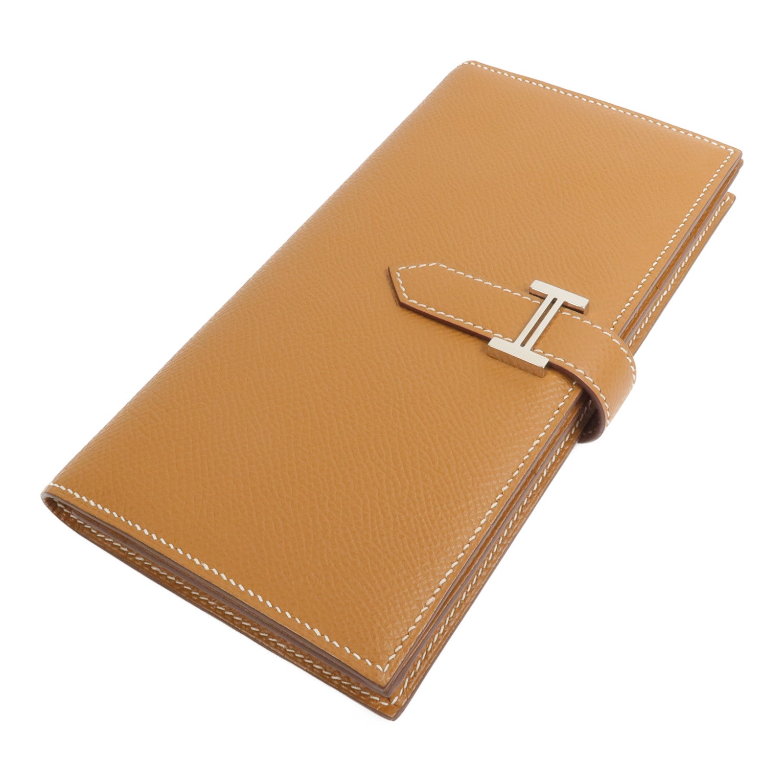 HERMES Epsom皮革Bearn W Snap Wallet長錢包Gold