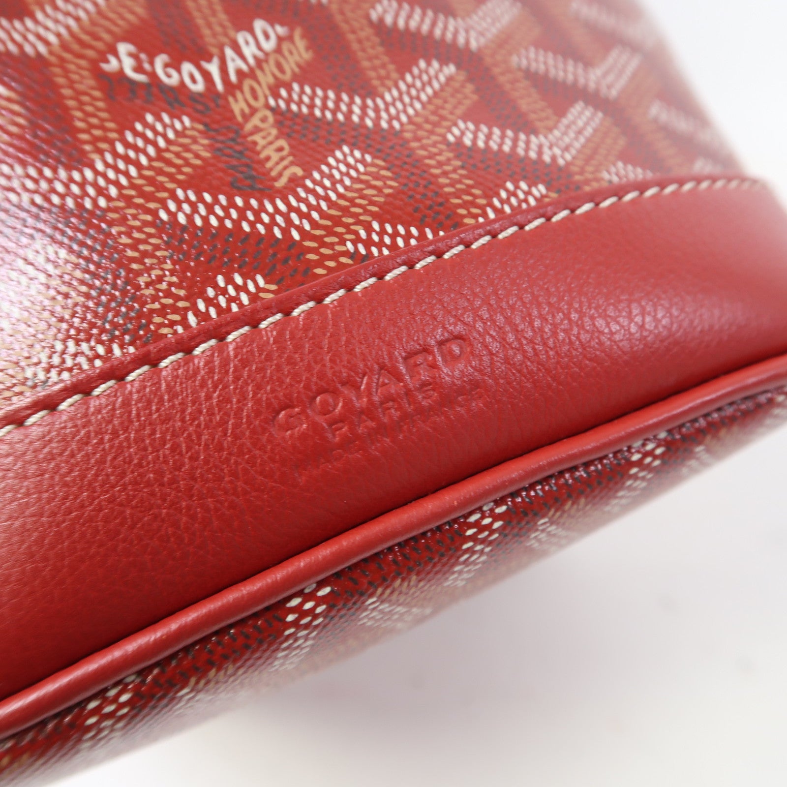 GOYARD 塗層帆布Petit Flot Bucket Bag銀扣肩背袋紅色